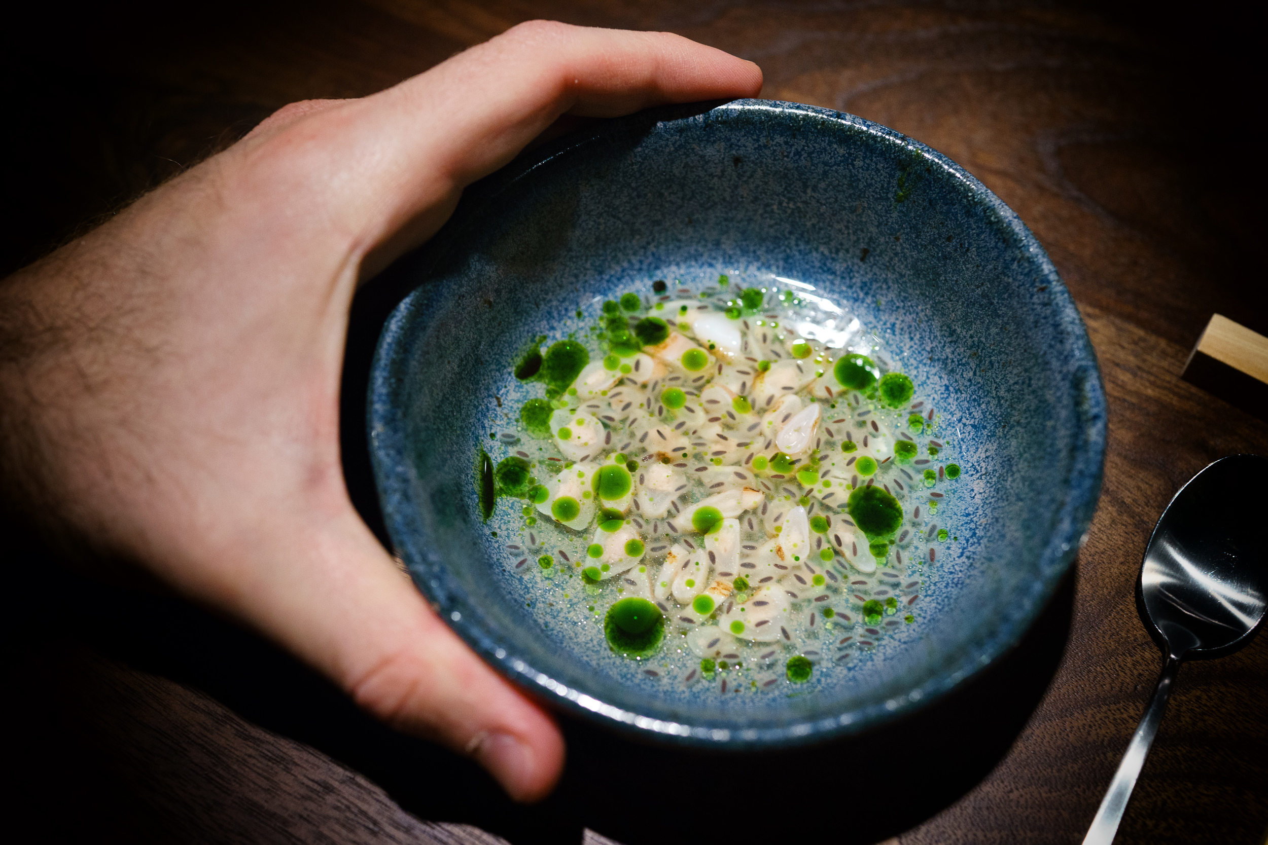 6th Course: Razor clam, pineapple and basil