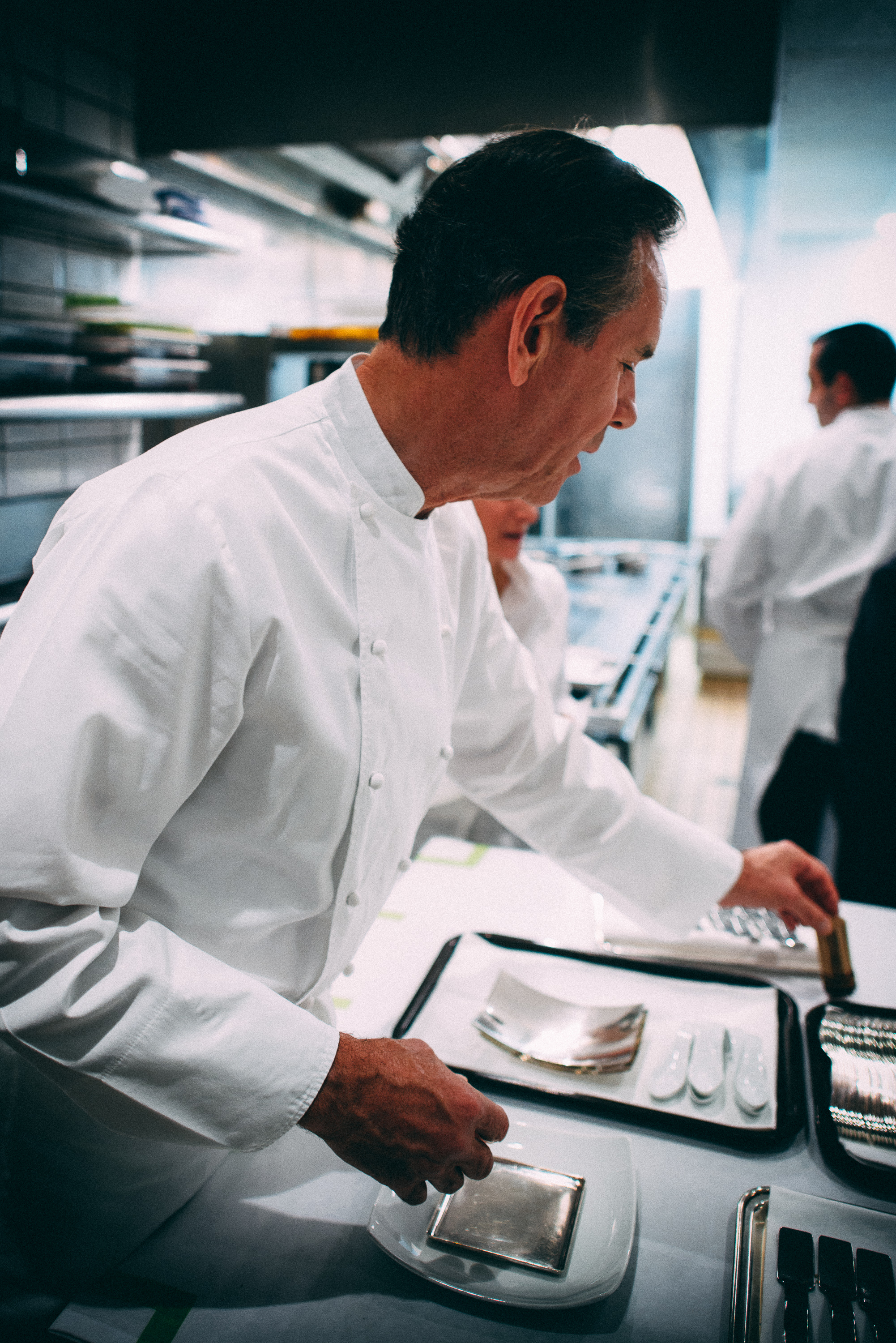 Chef Thomas Keller in the kitchen