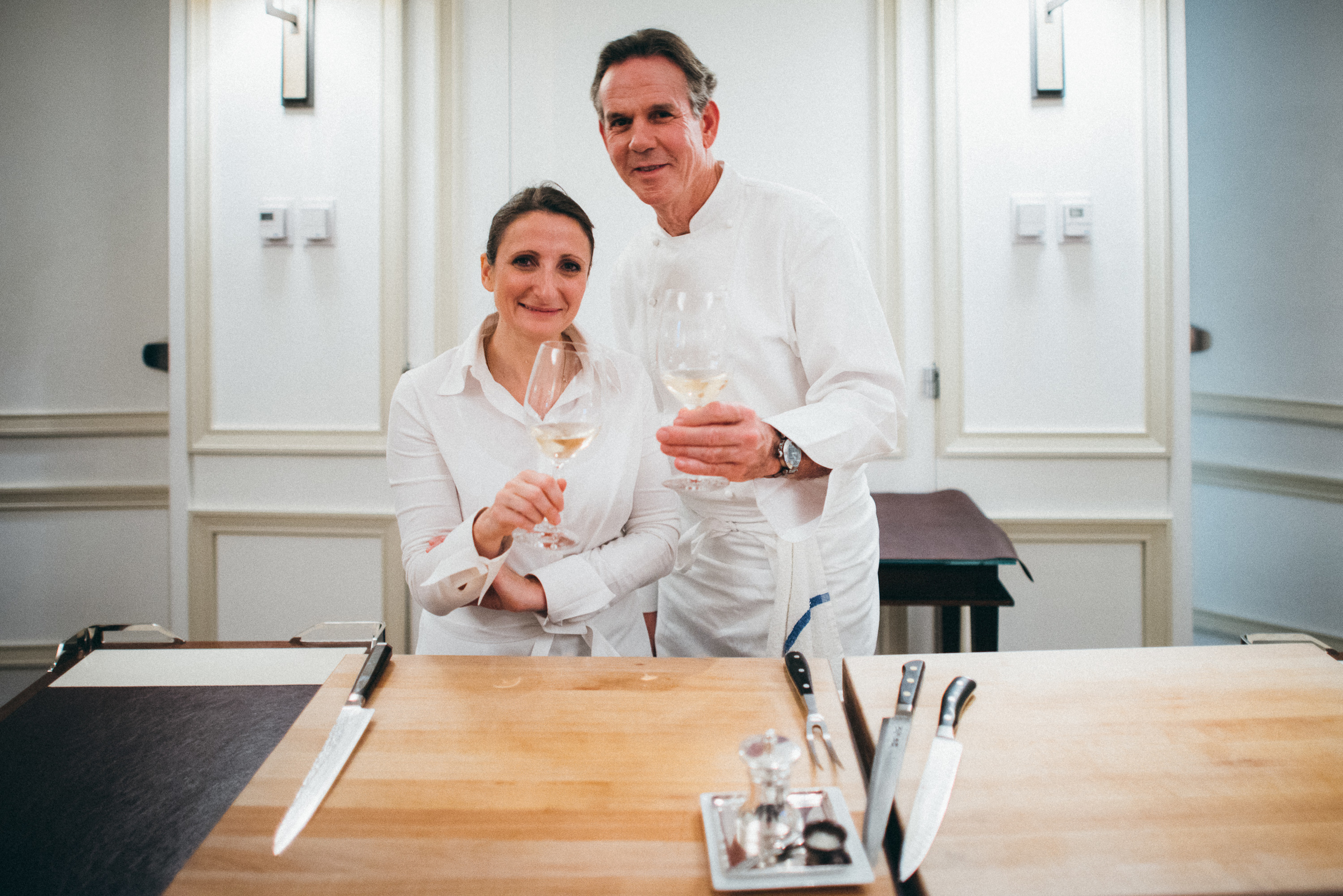 Chefs Anne-Sophie Pic (Maison Pic) and Thomas Keller (Per Se)