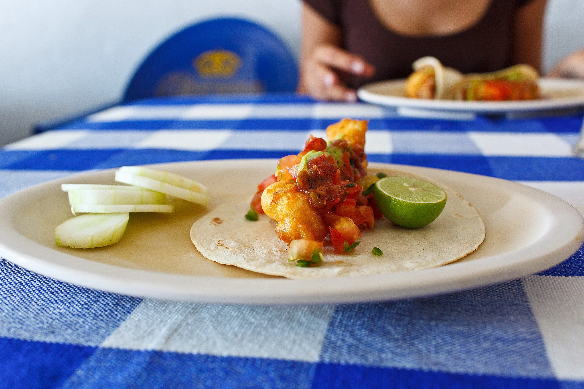 Tacos Rossy, San José del Cabo, Mexico - Fish taco with salsa