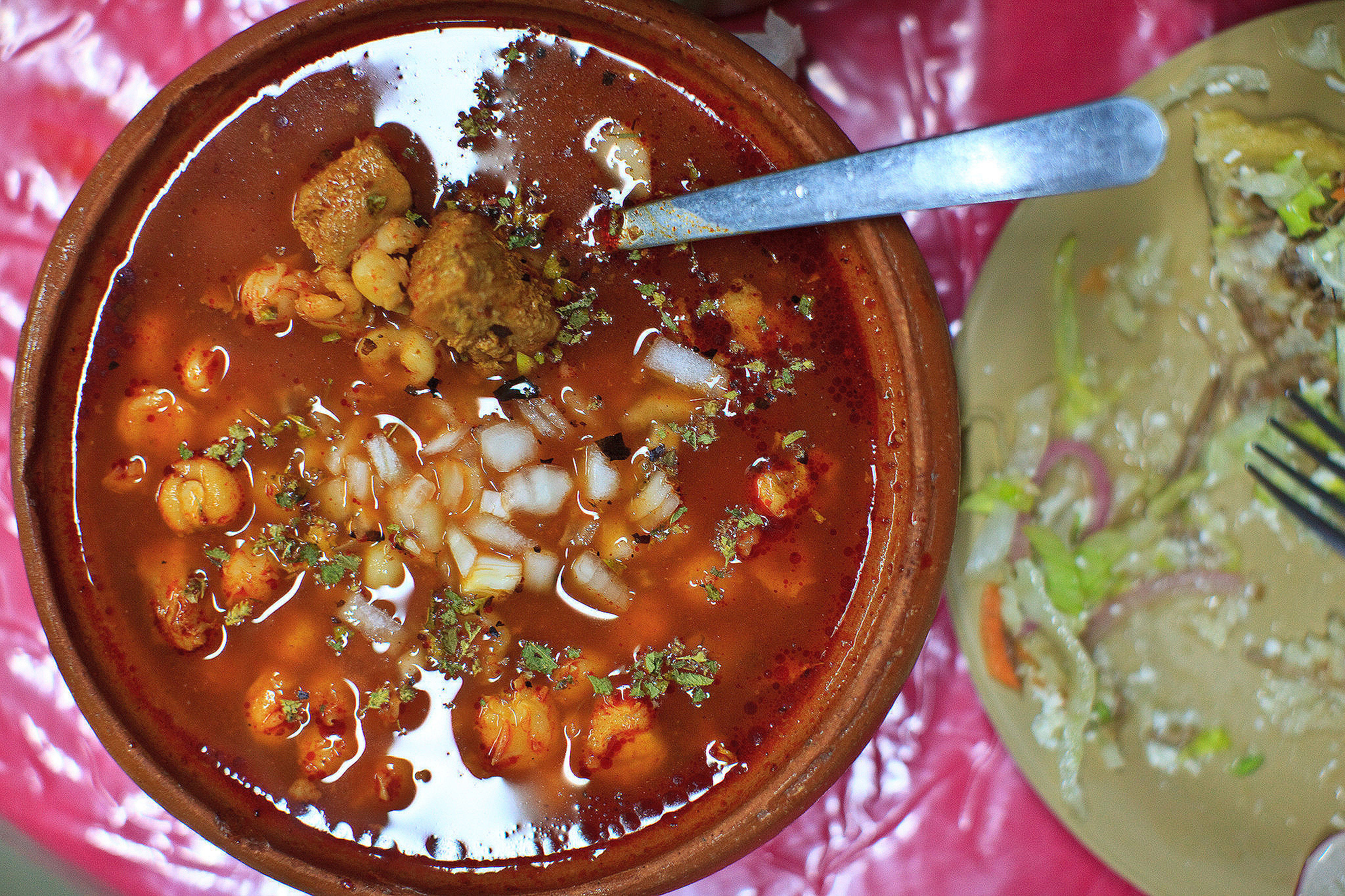 Cenaduría Sinaloense la Espiguita, San José del Cabo, México - Pozole Rojo de arriba