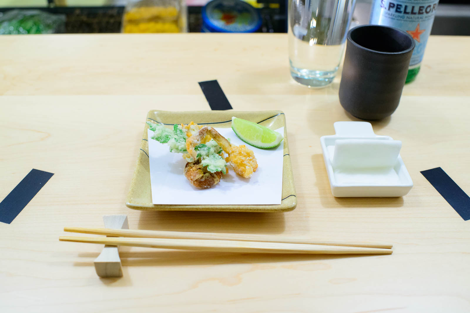 4th Course: Softshell crab tempura, yomogi "from central park"