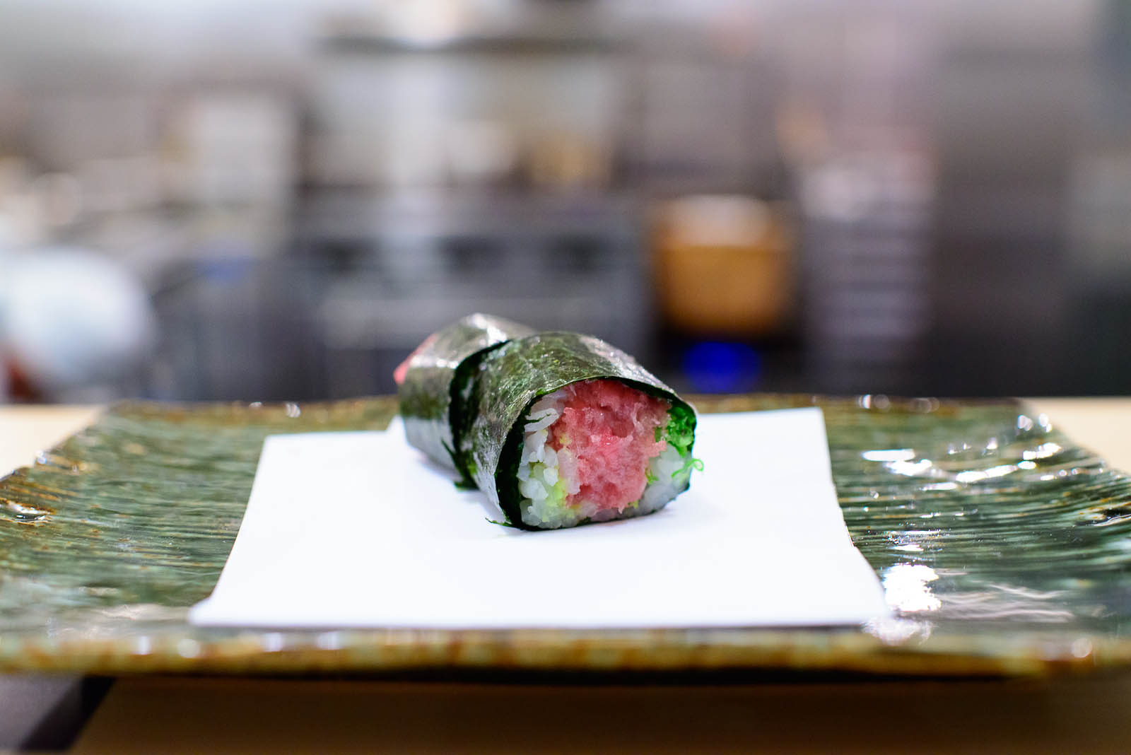 15th Course: Fatty tuna and scallion roll (negitoro)