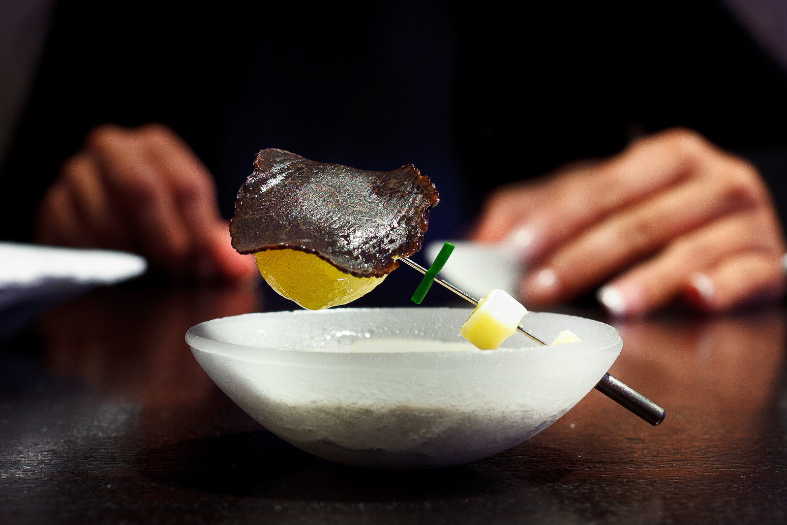 Alinea, Chicago - Hot potato, cold potato, black truffle, butter