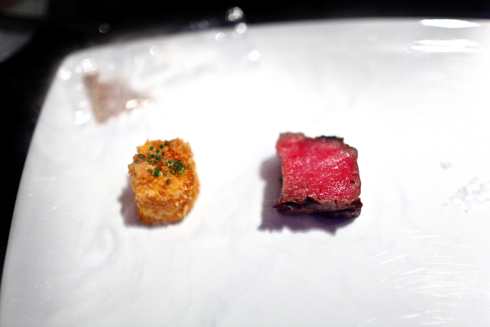 Alinea, Chicago - Wagyu beef, powdered A-1, potato, chips