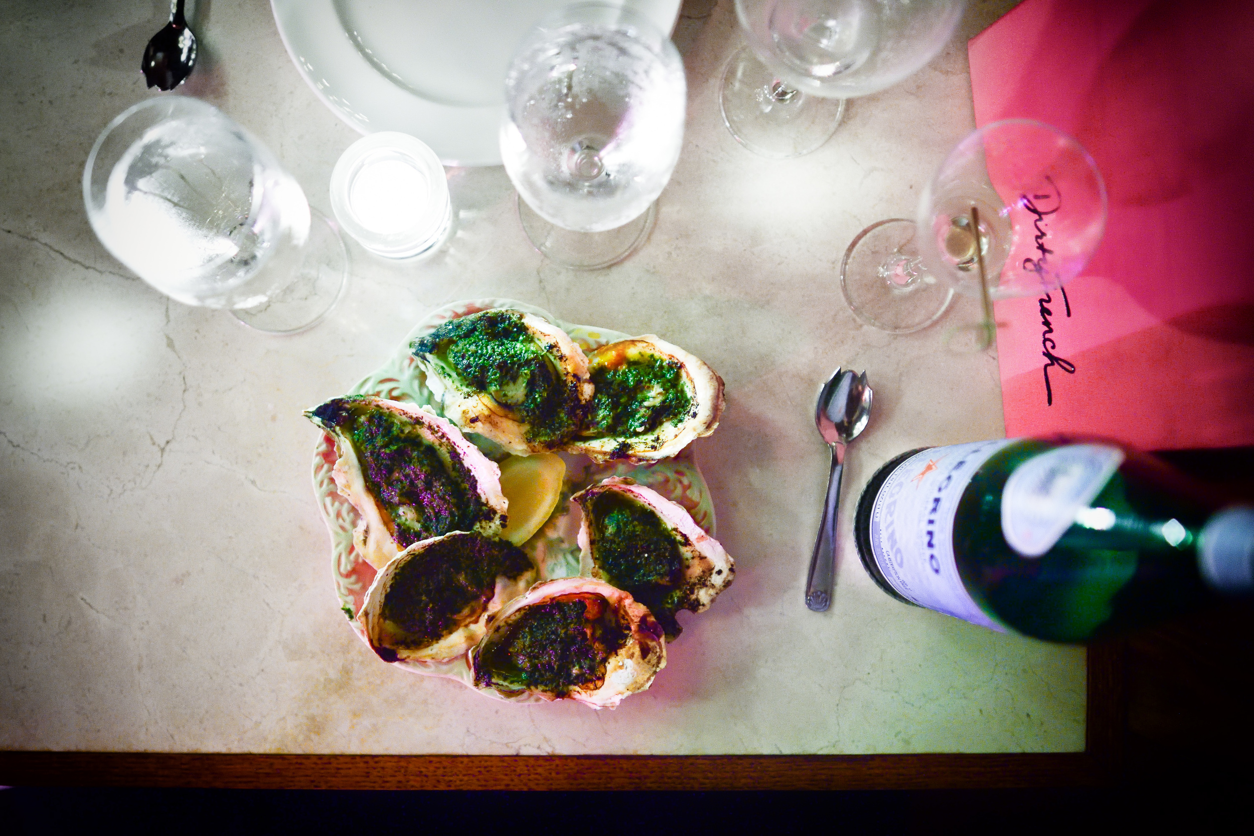 Island Creek Oysters in butter and herbs