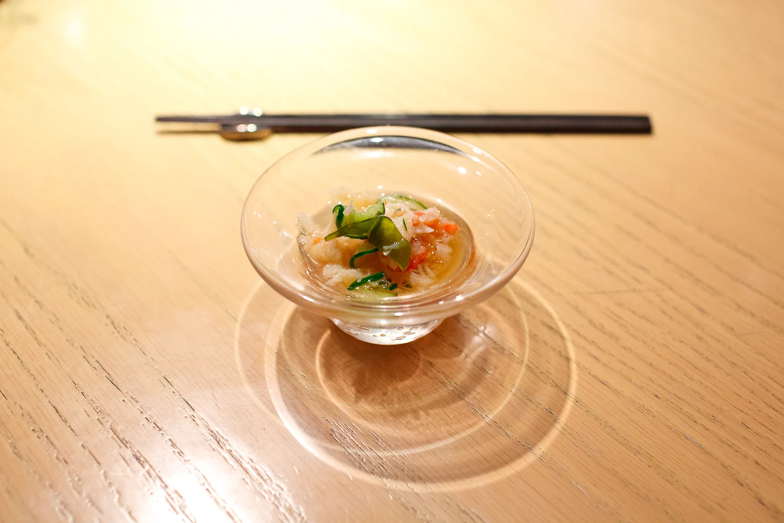6th Course: Sumomomo - Snow crab and cucumber