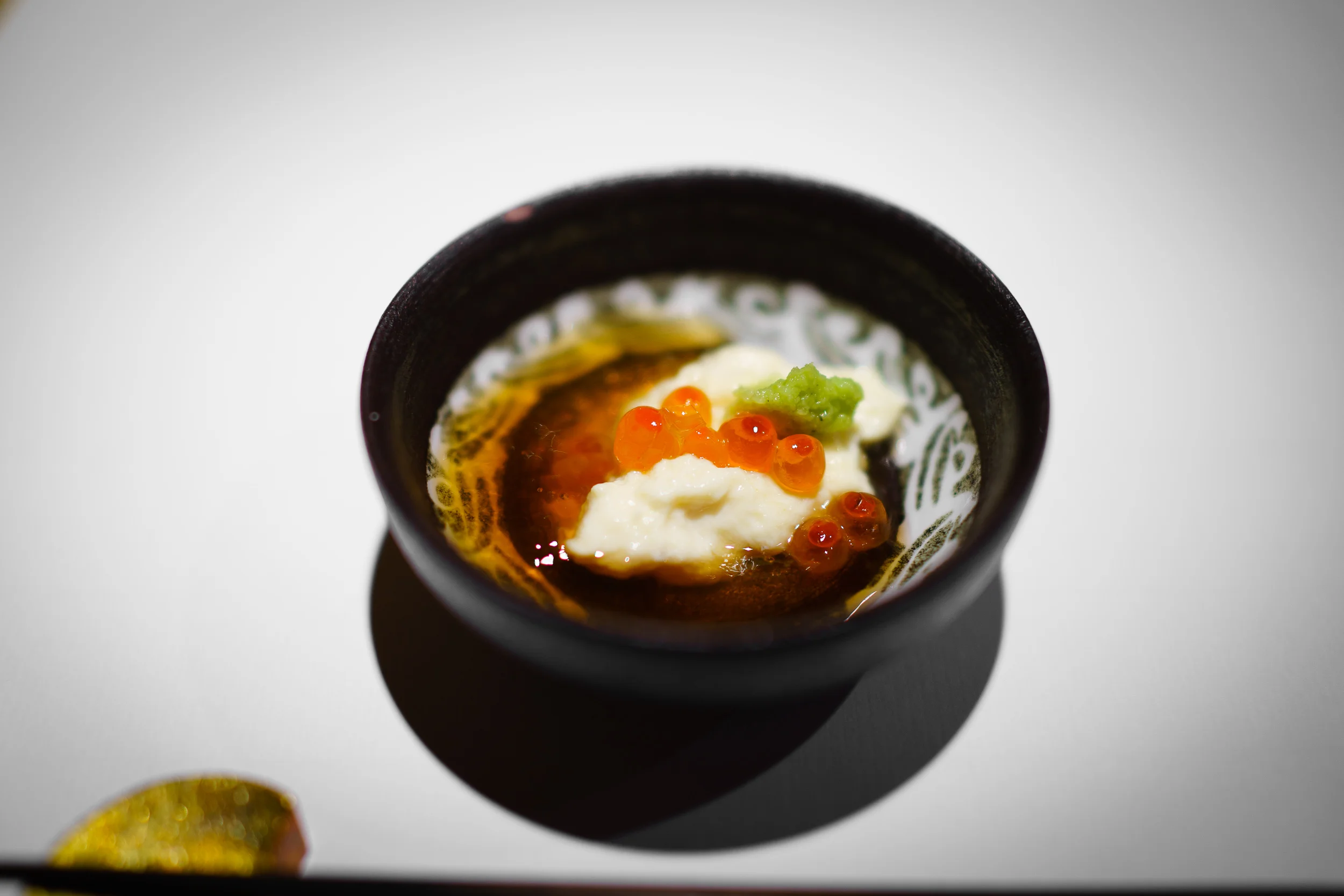 1st Course: House-made yuba and salmon roe