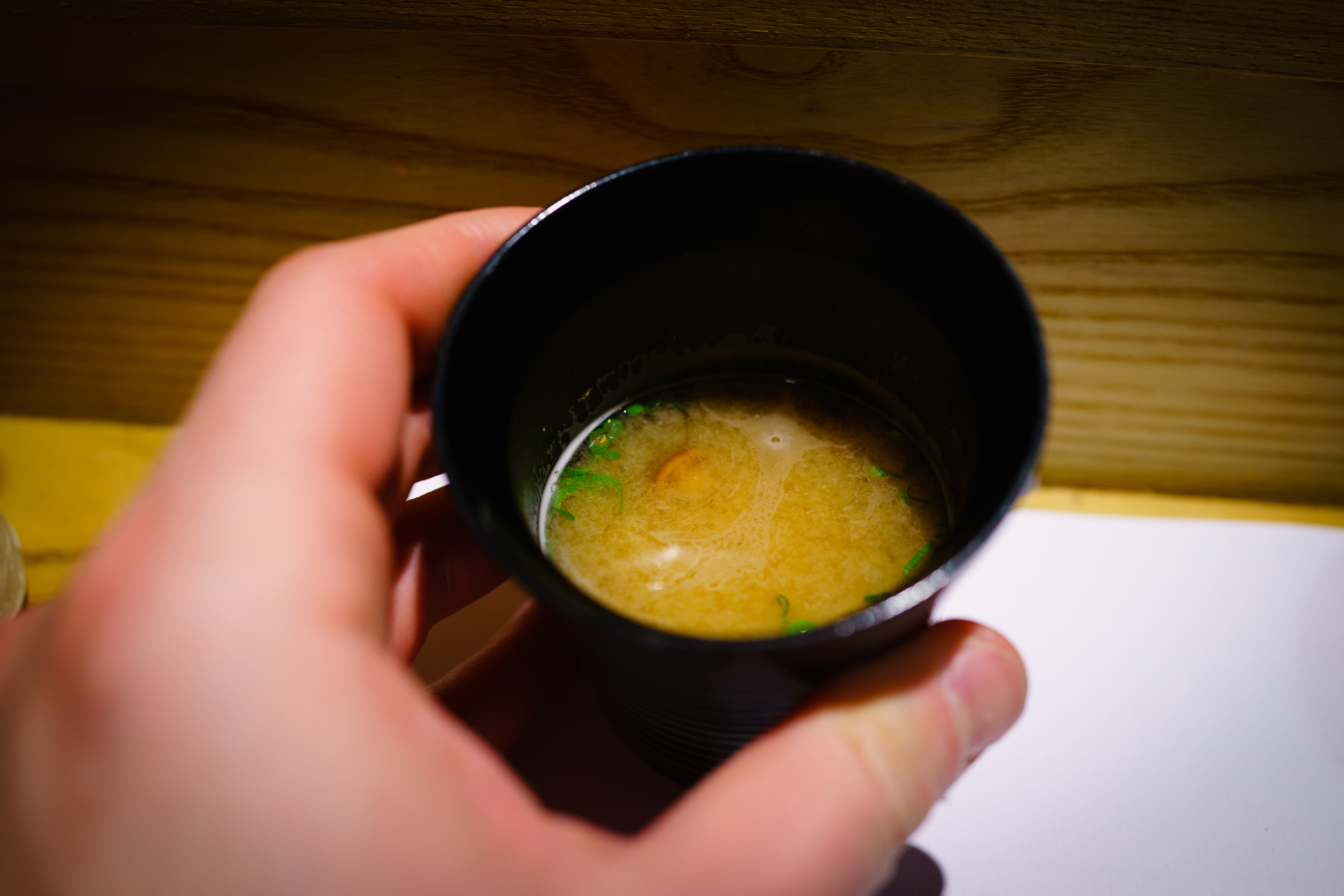 10th Course: Miso soup with mushroom