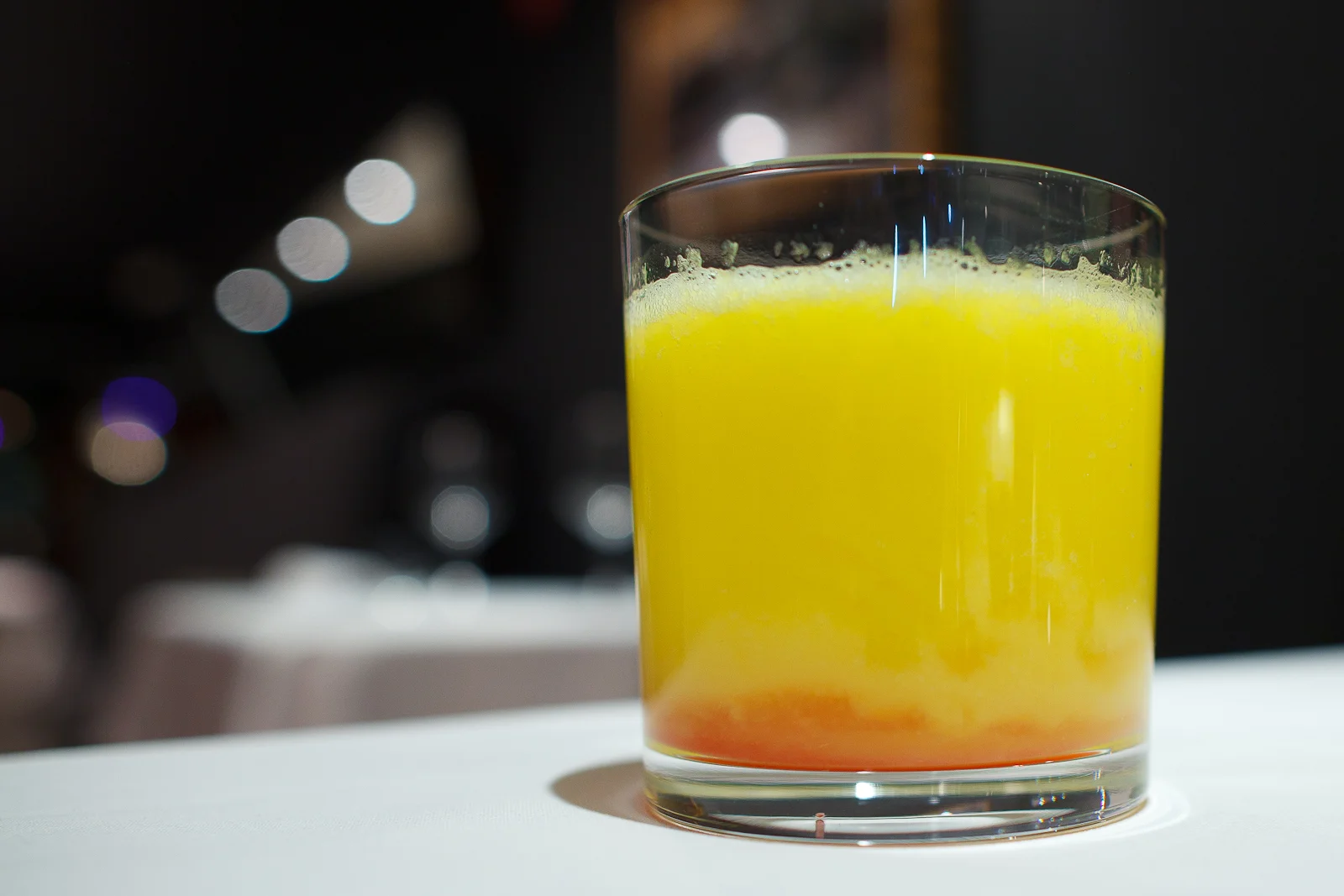 Pre-dinner water: Agua fresca de mango