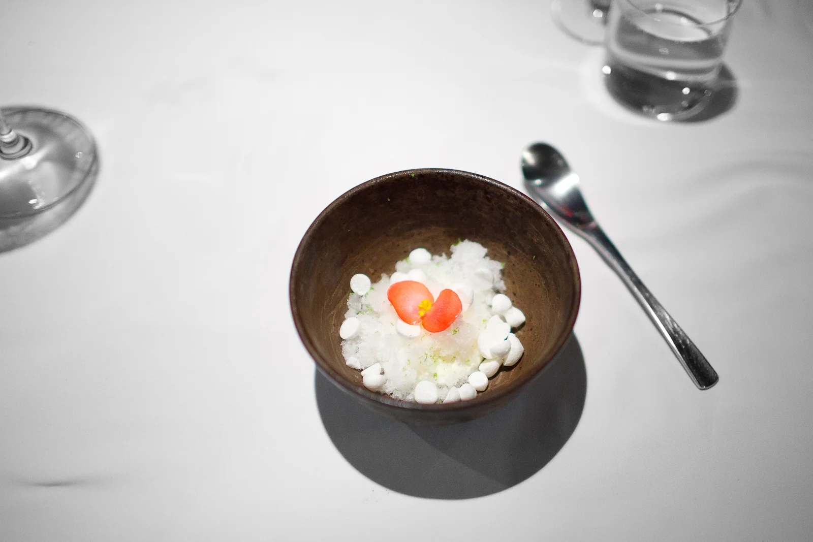 7th Course: Granizado de margarita - merengue de cointreau y limón (Margherita granita with cointreau meringue)