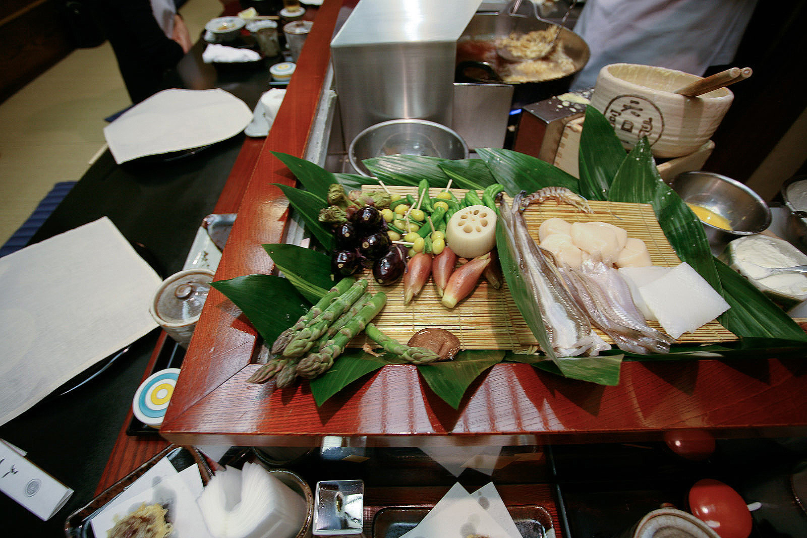 Tenichi, Ginza, Tokyo - Assorted vegetables ready for frying