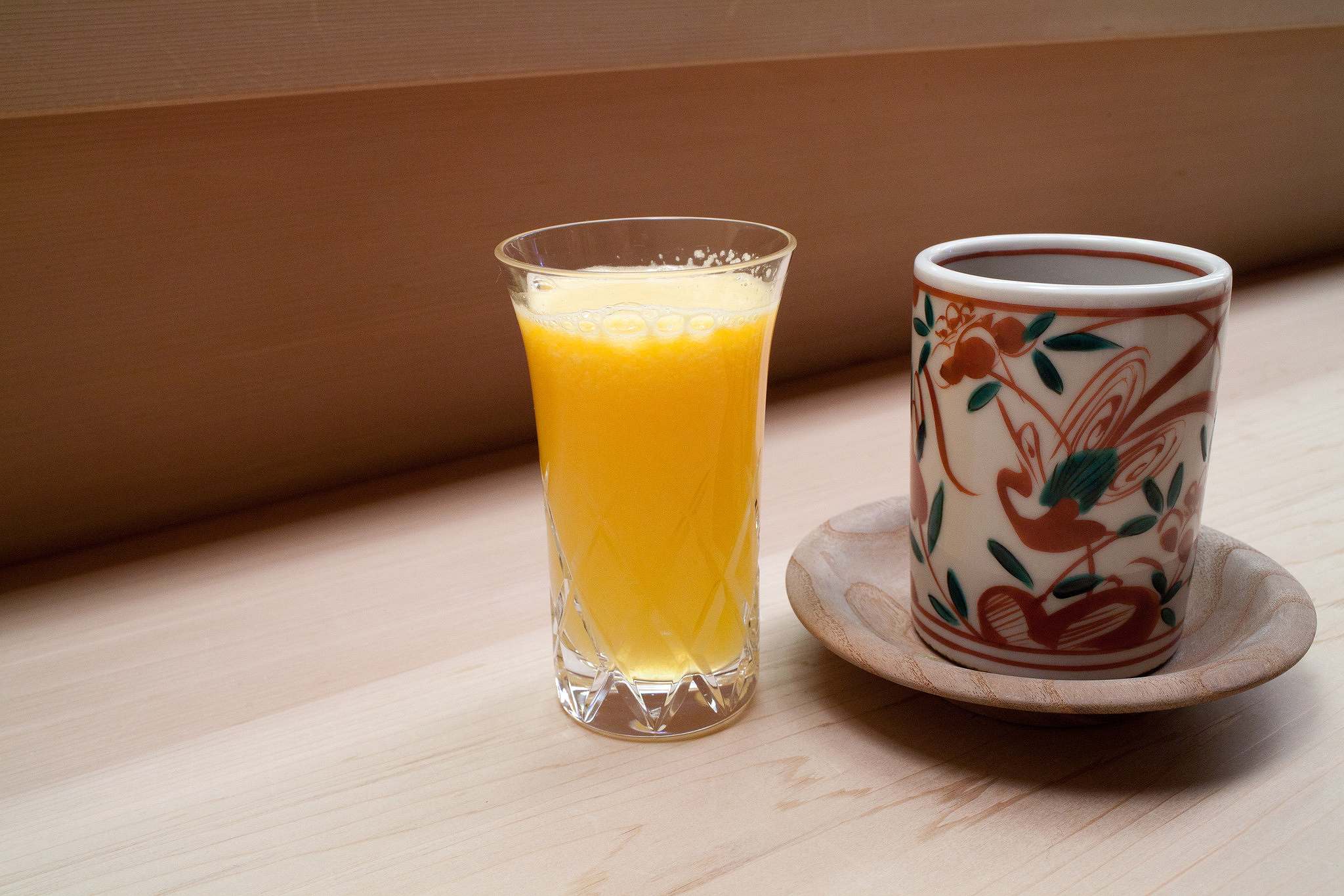 Chihana, Kyoto, Japan - Orange Juice and Green Tea