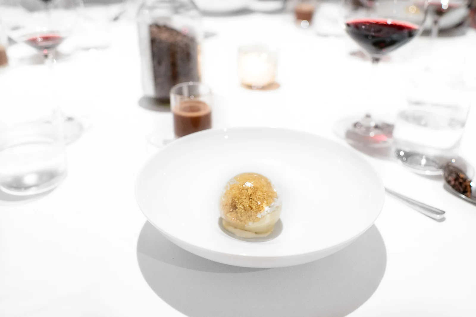 11th Course: La Piñata (Sugar sphere of caramel)