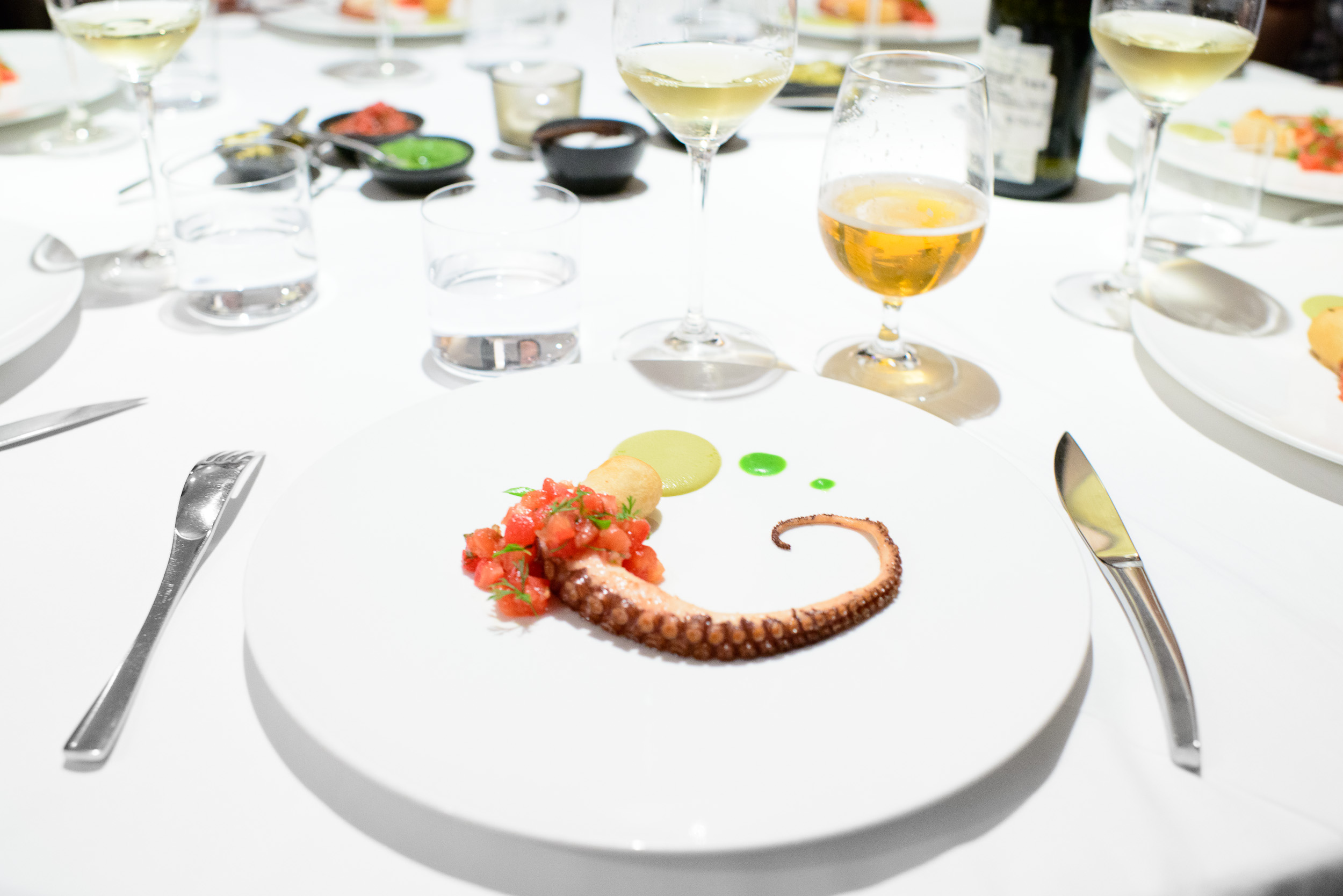 4th Course: Pulpo a la mexicana (Grilled octopus, olive, tomato,
