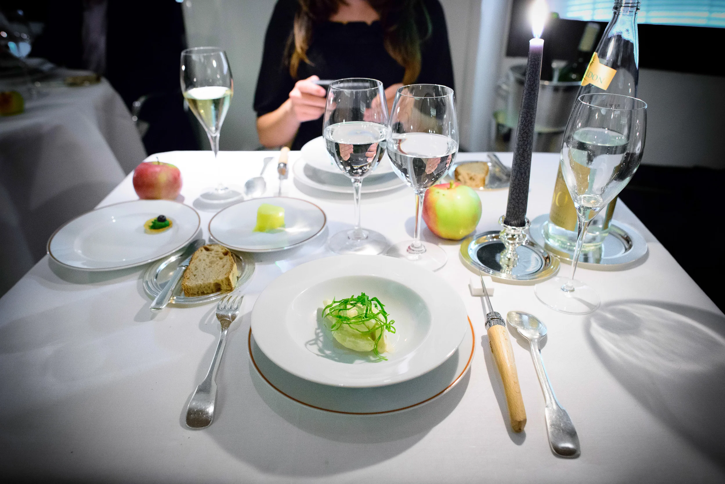 4th Course: Cucumber in a smoked cream