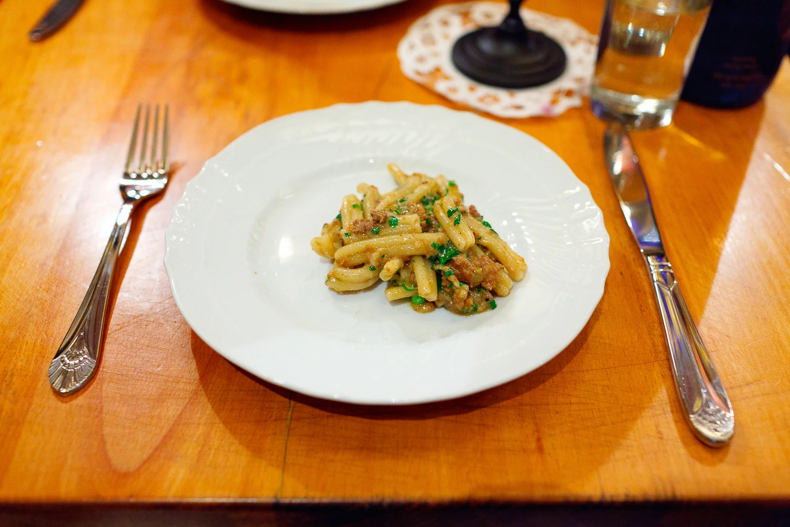 5th Course: Gemelli pasta, dirty duck ragu