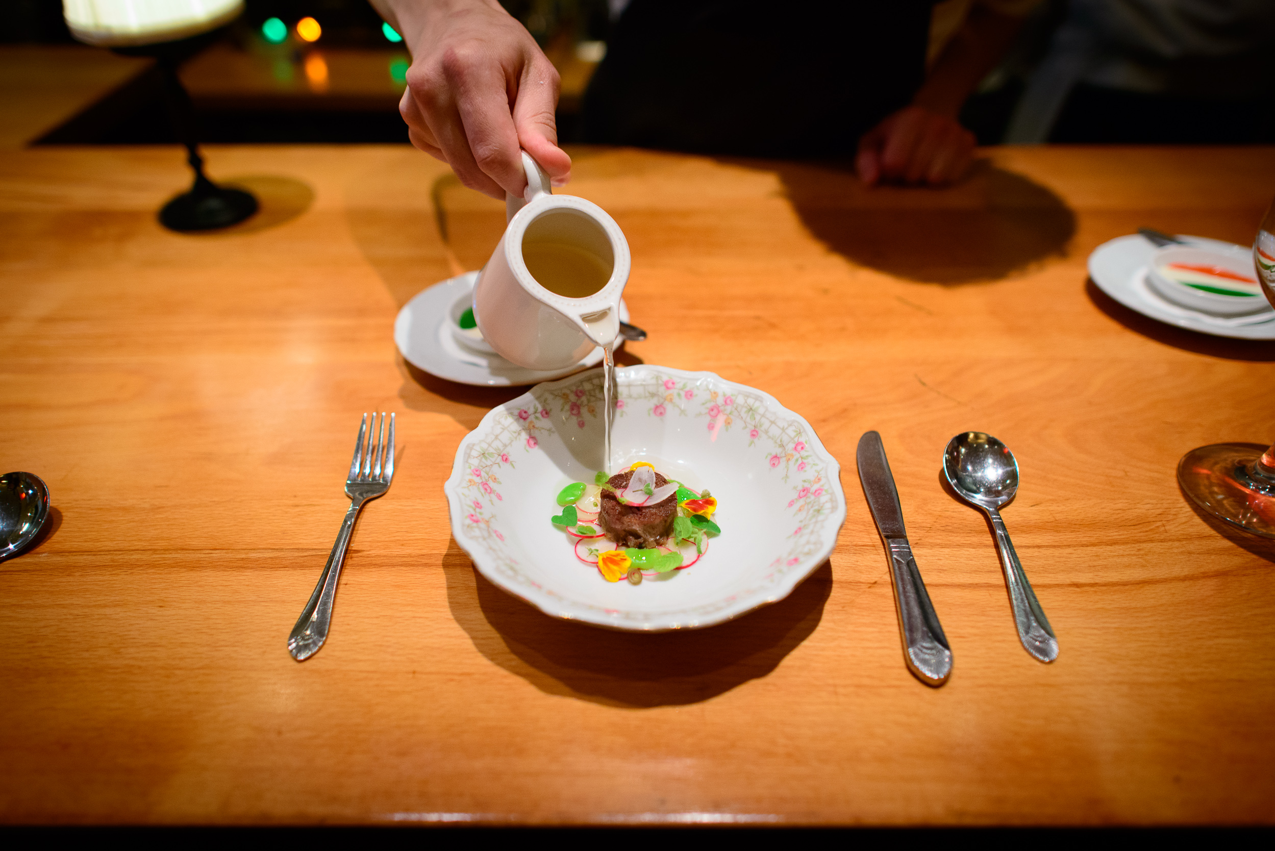 12th Course: Lamb bollito, flag sauces