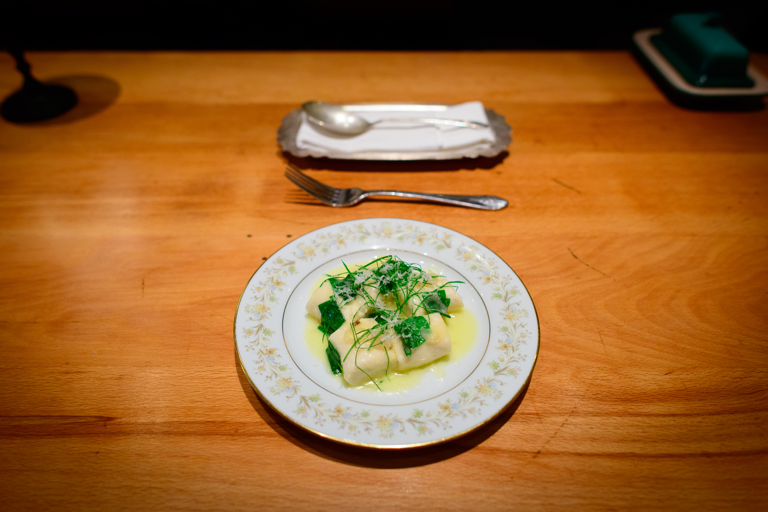 15th Course: Sheep ricotta gnocchi, ramps