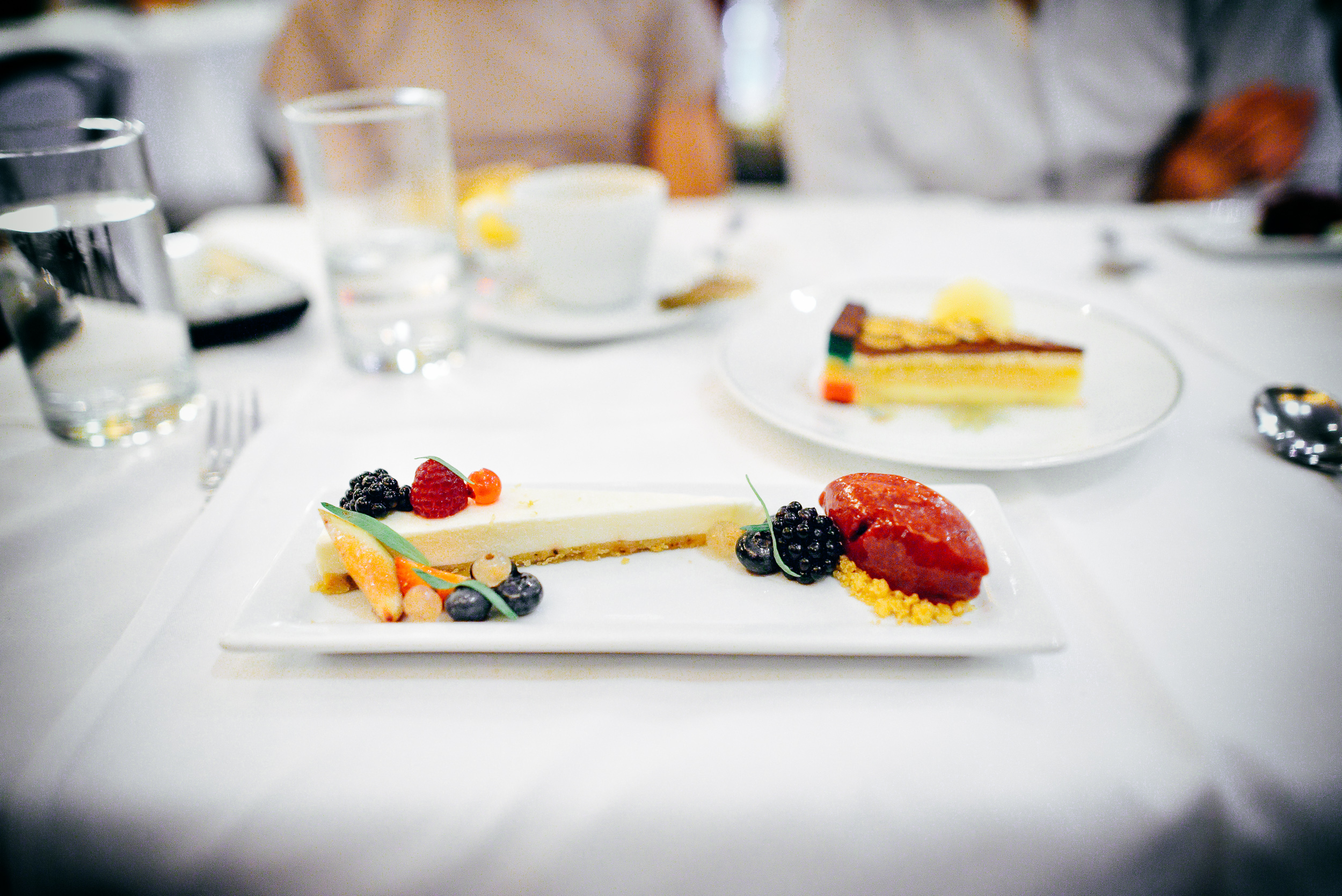 16th Course: Goat cheese cake with fresh berries and terragon