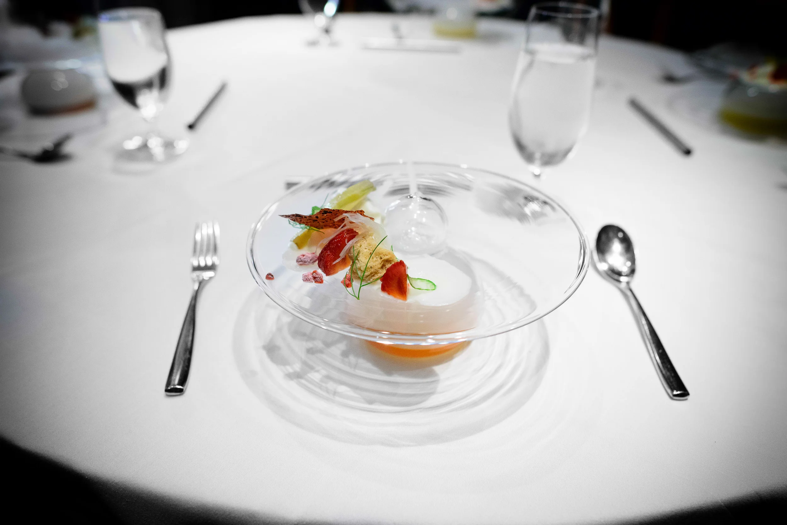 9th Course: Strawberry and fennel shortcake paired with Antoinet