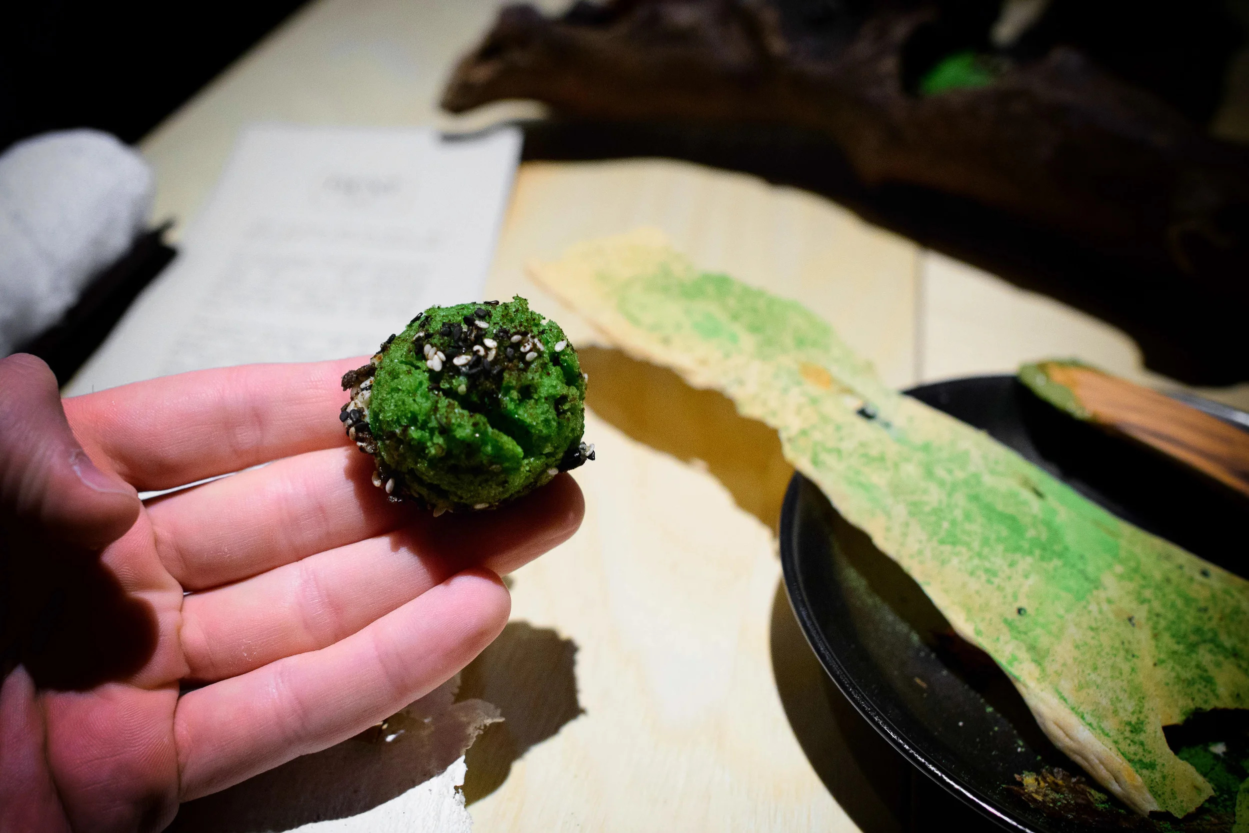Nori dumpling, up close