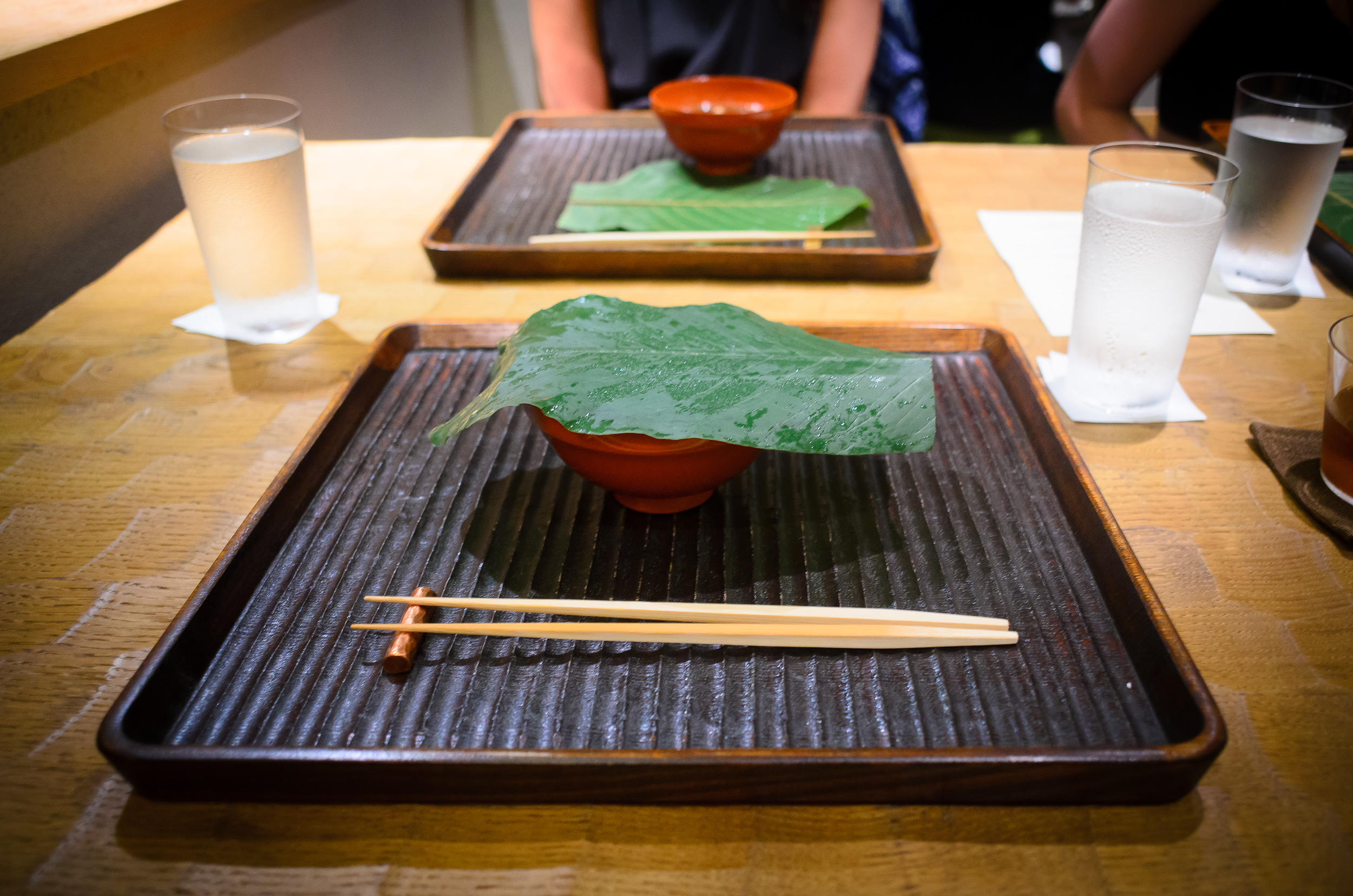 2nd Course: Wakame soup with house-made sesame-tofu, wasabi (cov