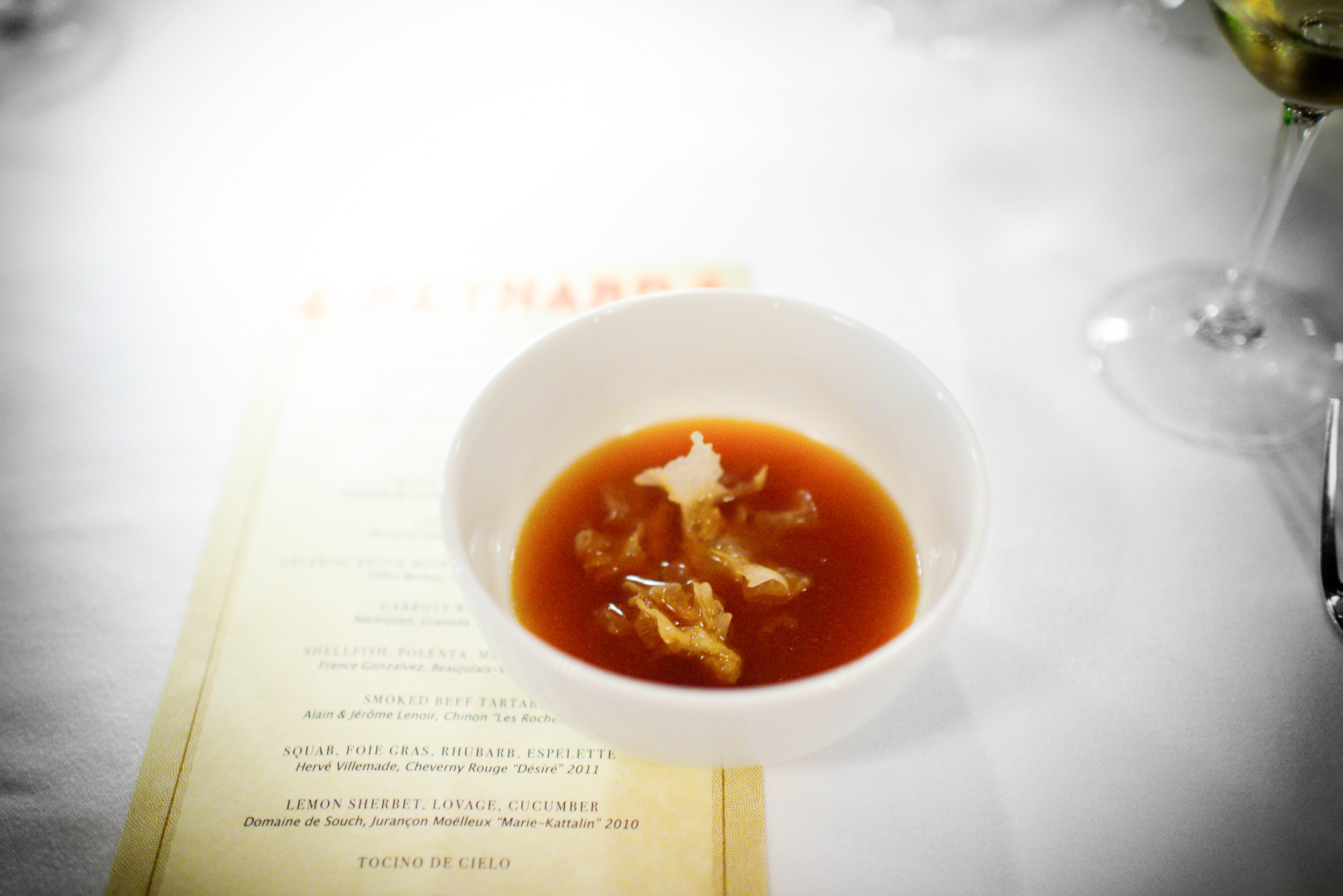 3rd Course: Celeriac broth with Chinese sponge mushroom