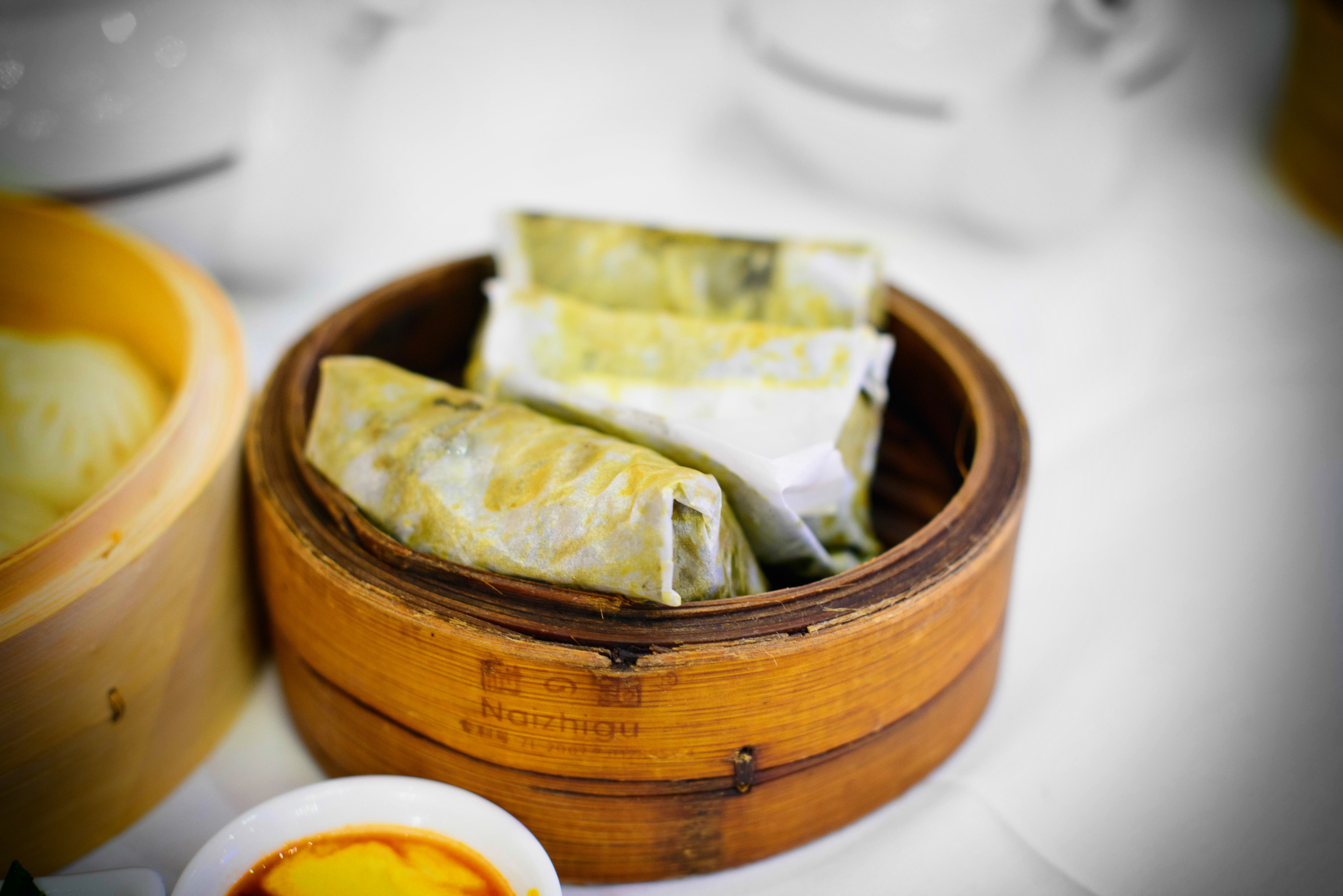 Taro leaf, sticky rice, dried shrimp