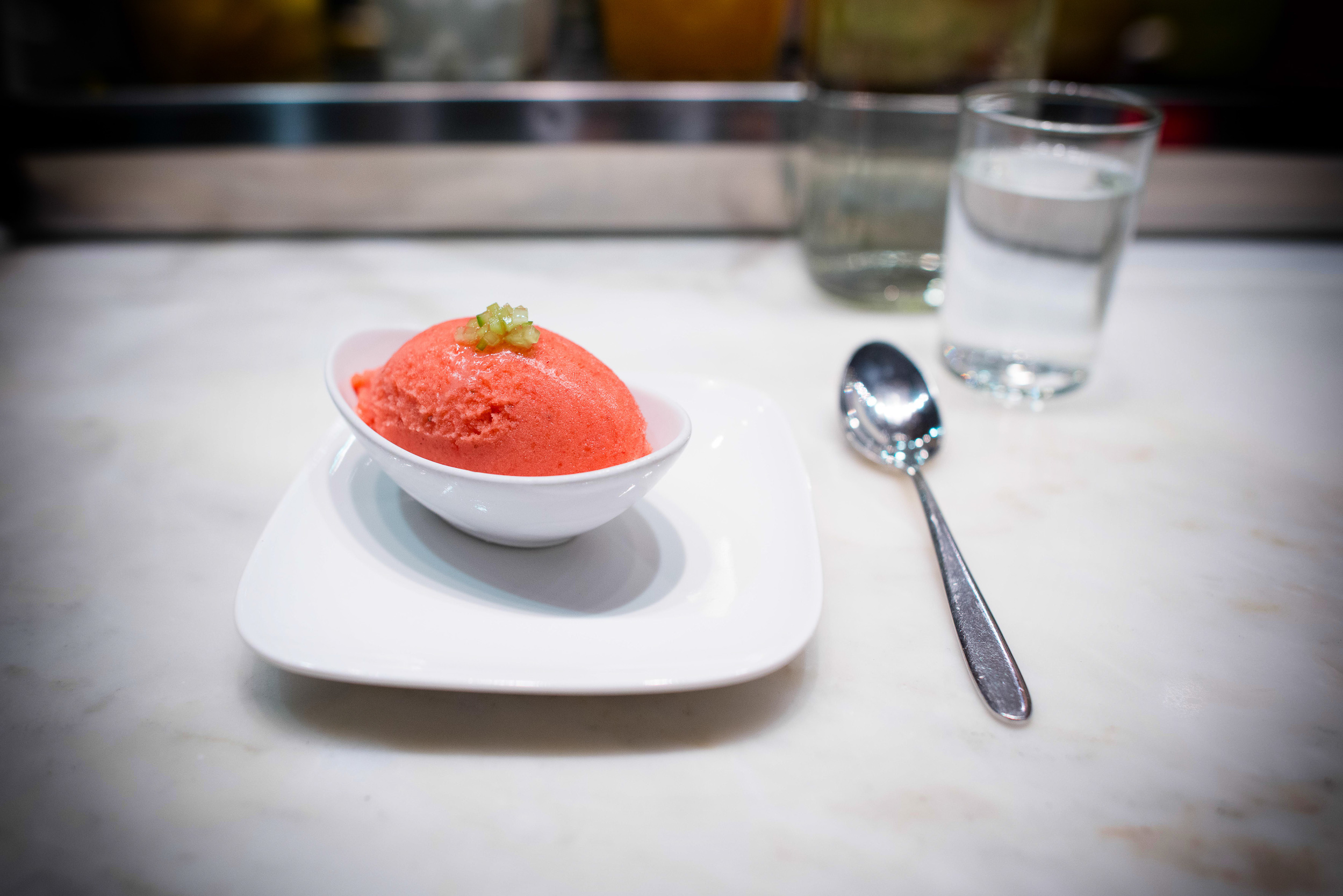 12th Course: Strawberry sorbet