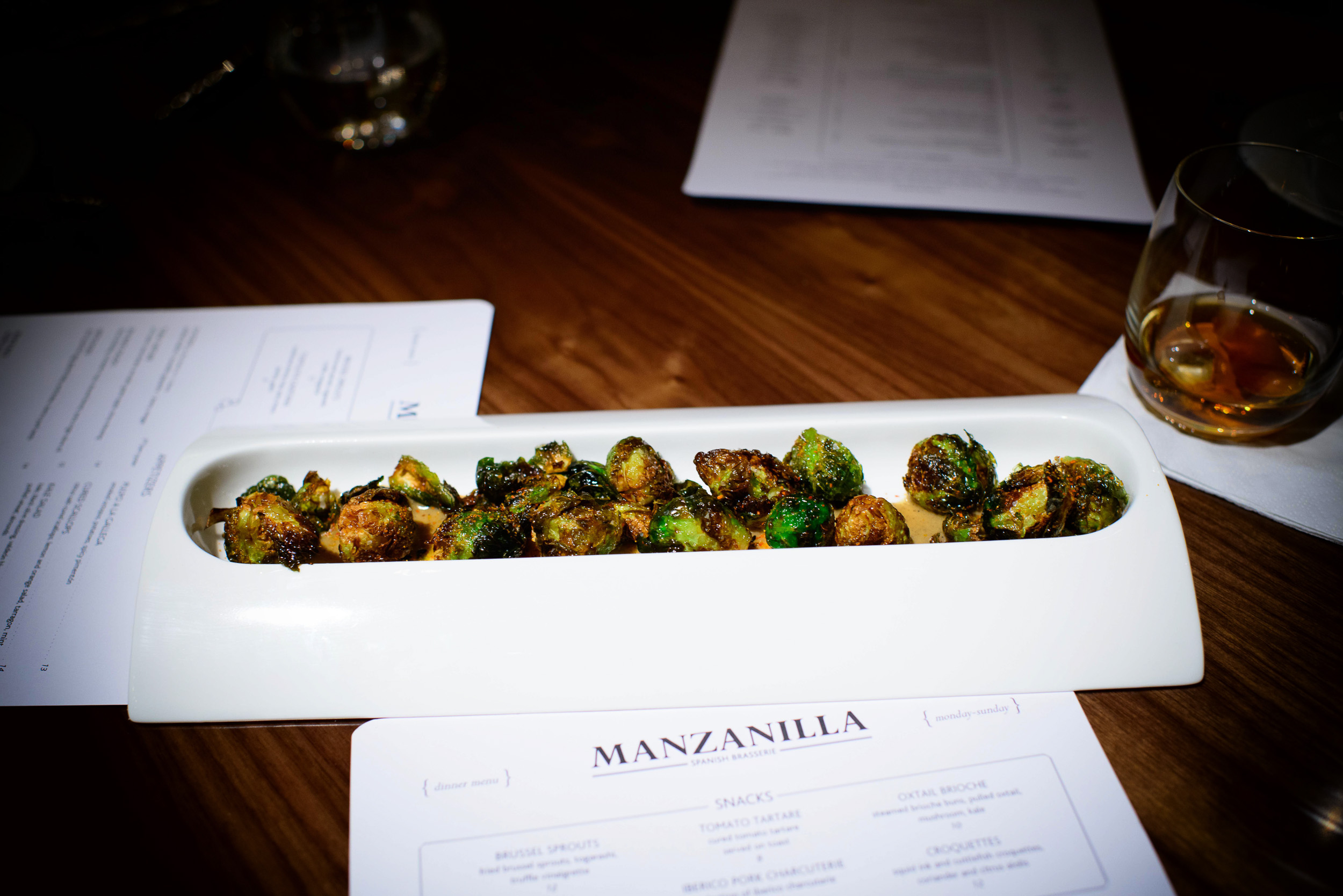 Brussel sprouts: fried brussel sprouts, togarashi, truffle vinai