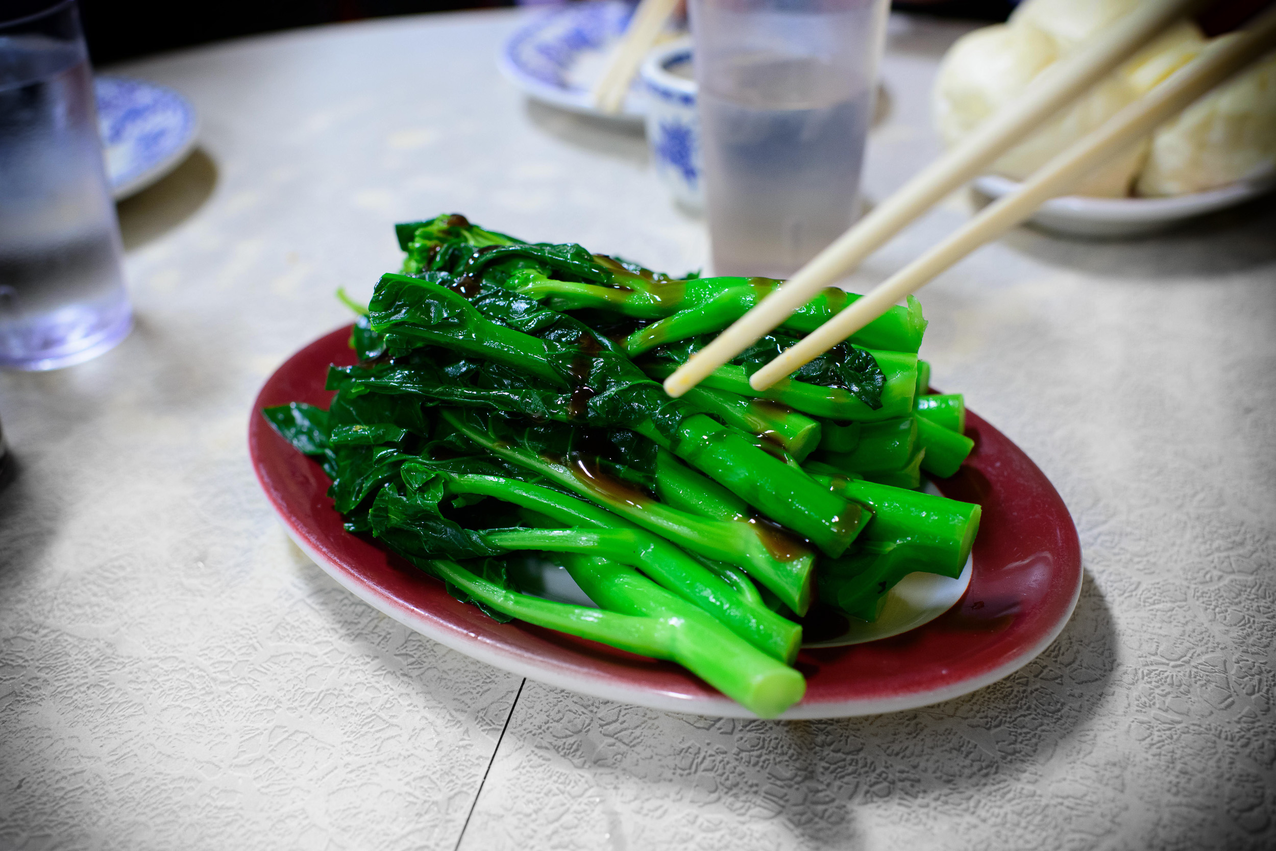 Chinese broccoli in oyster sauce ($7.95)