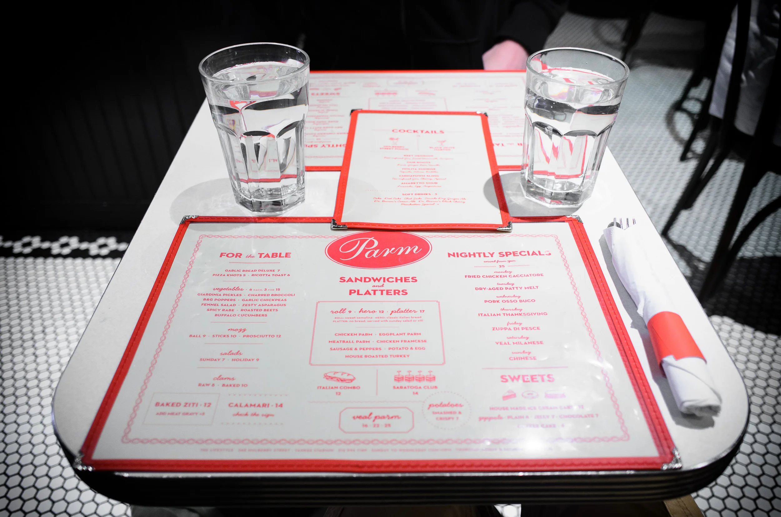 Parm, the menu