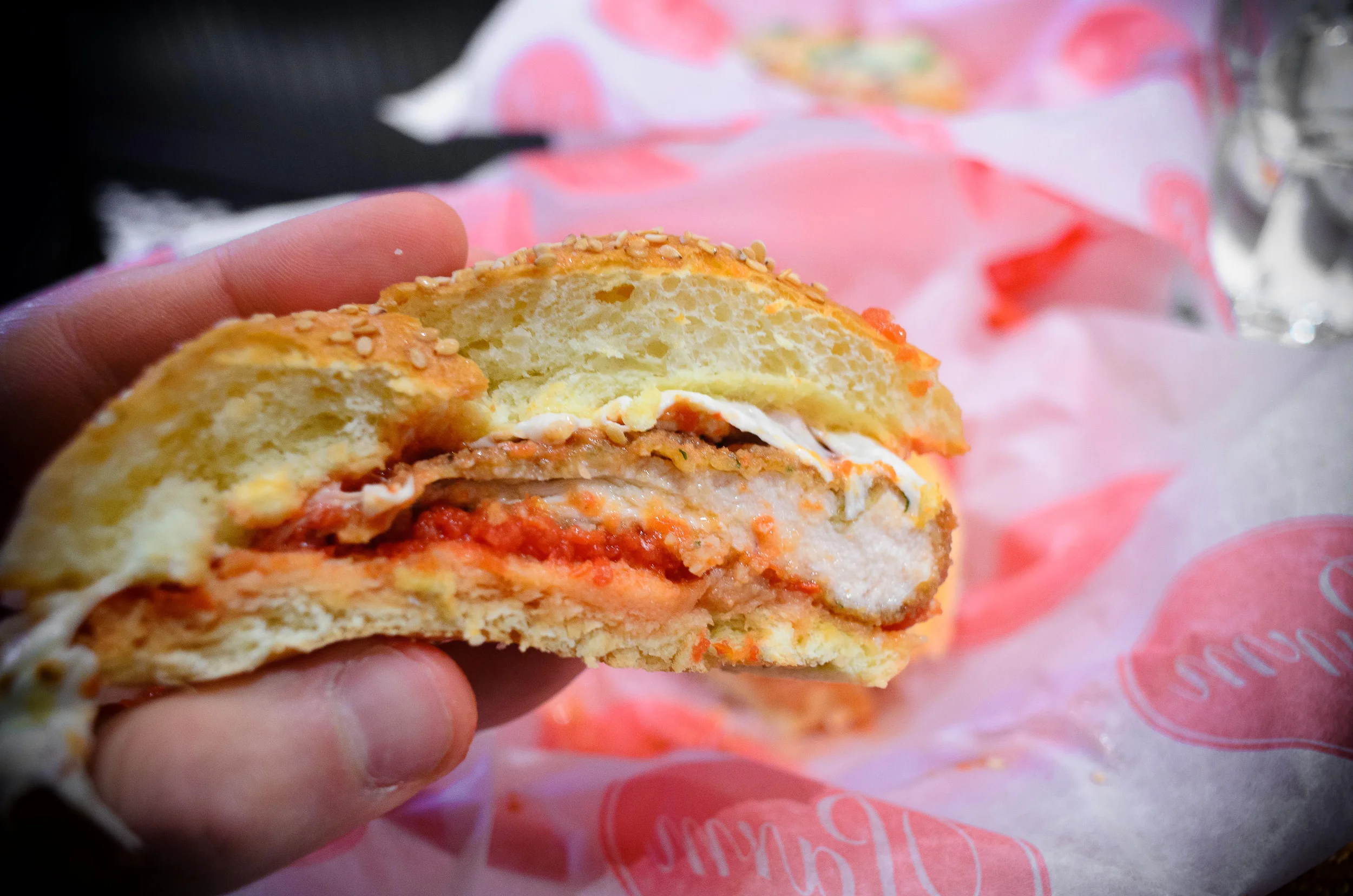 Chicken parm roll ($9)