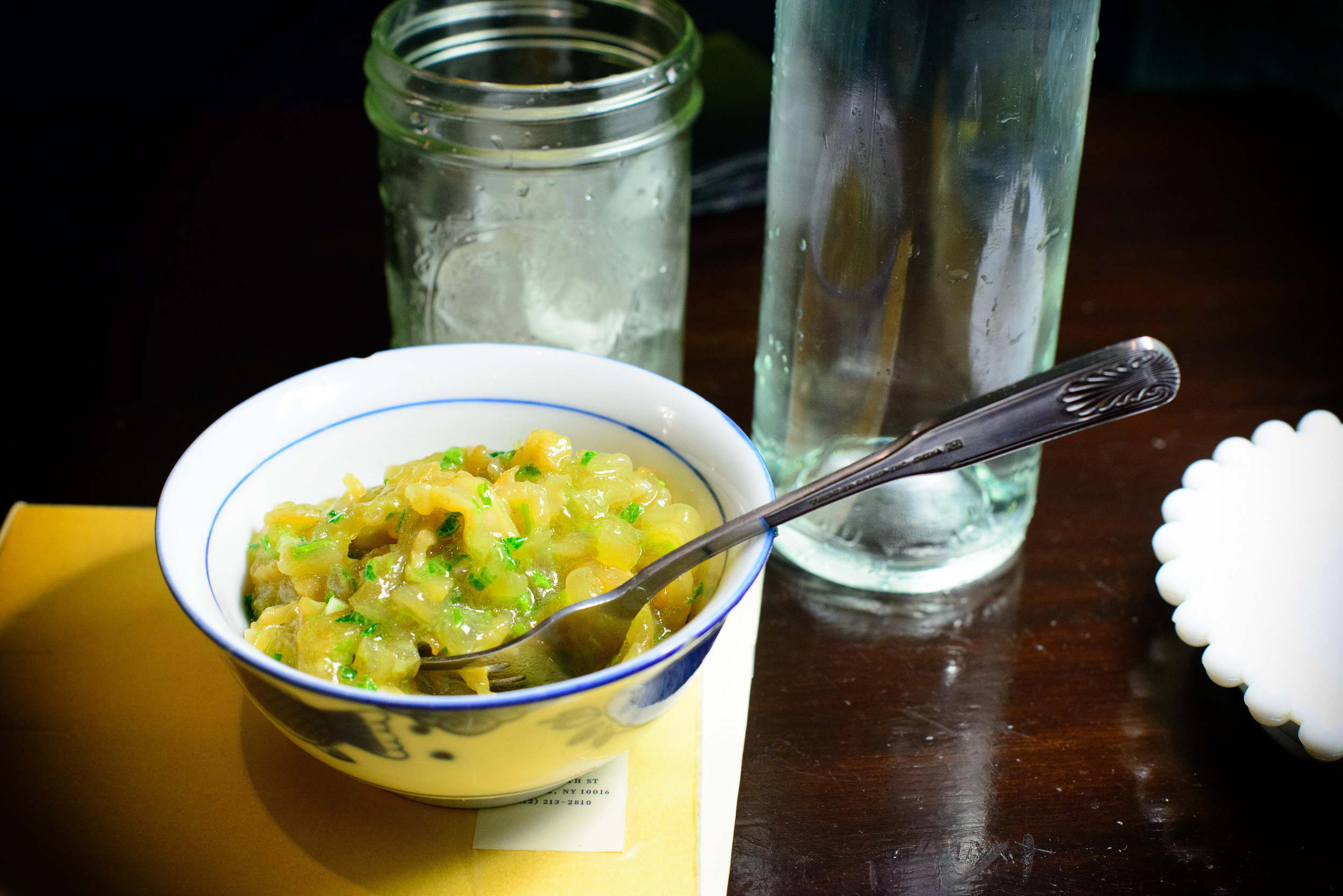 Jellyfish in scallion pesto ($9)