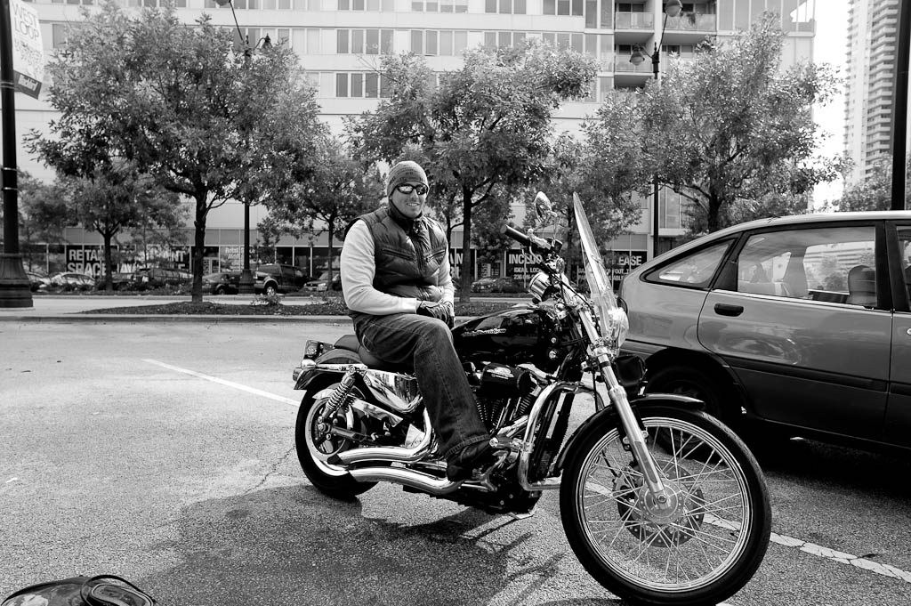 Chef Curtis Duffy on Motorcycle
