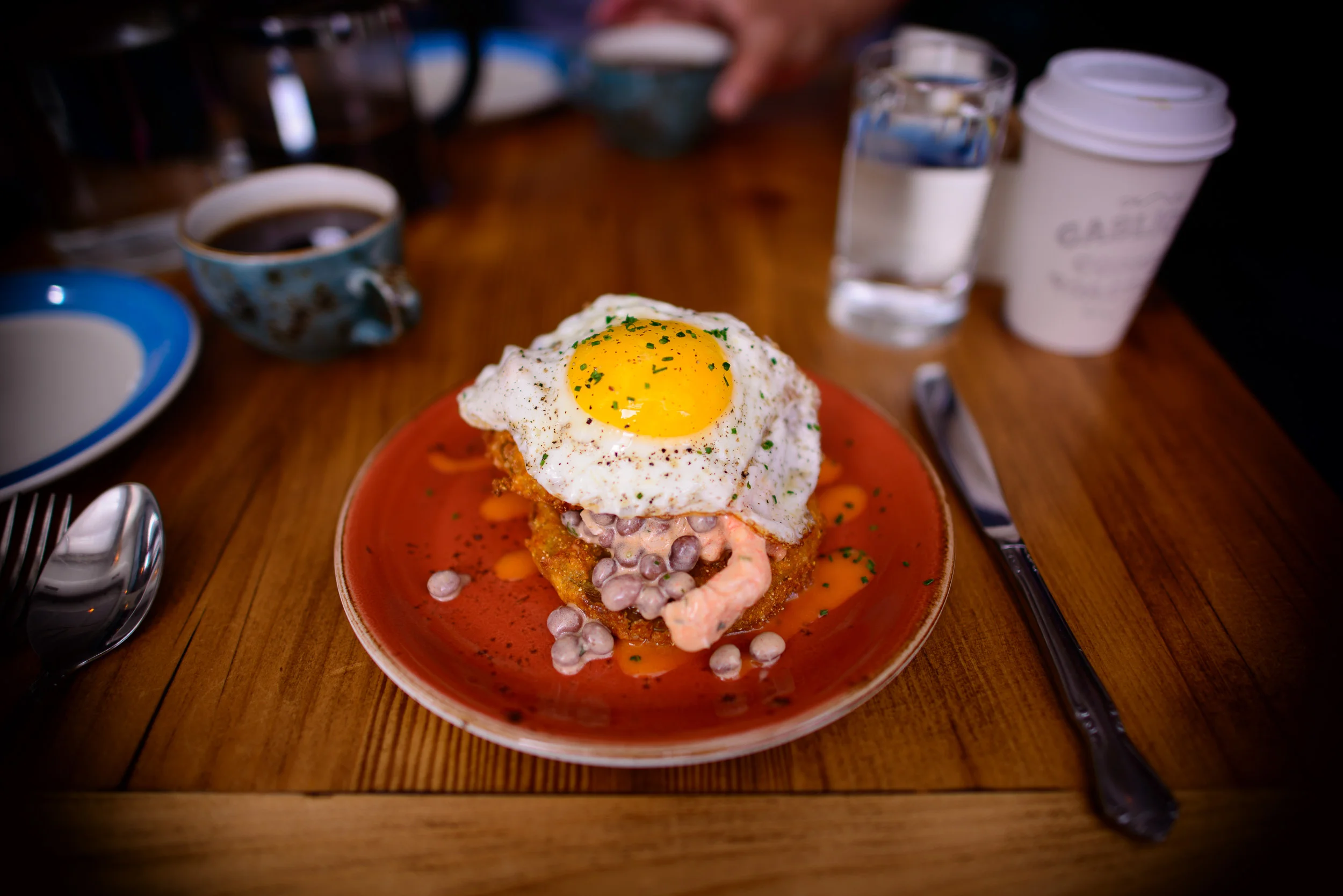 Shrimp grits, hunter gravy, tasso ($14)
