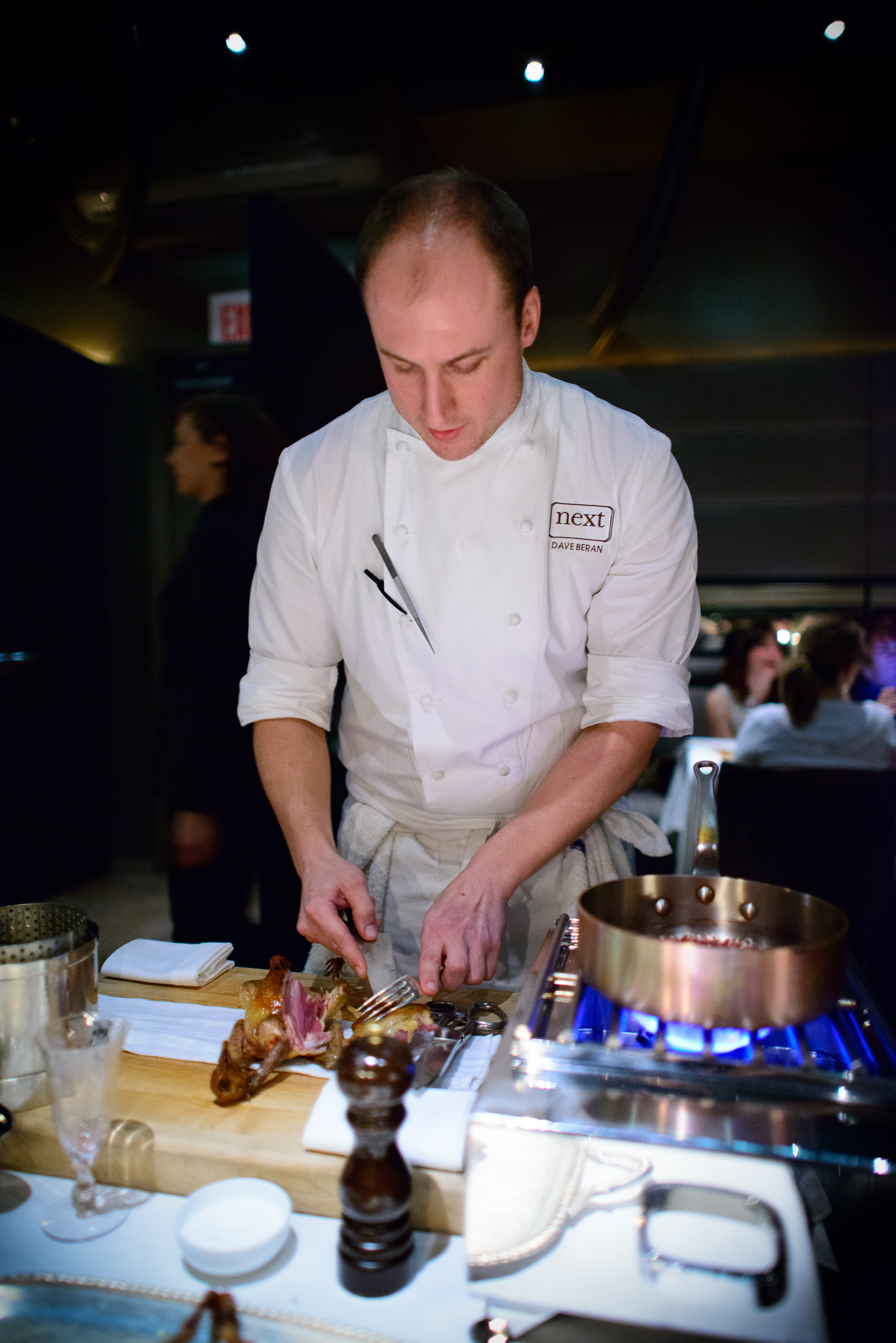 10th Course: Chef Beran carving the squab