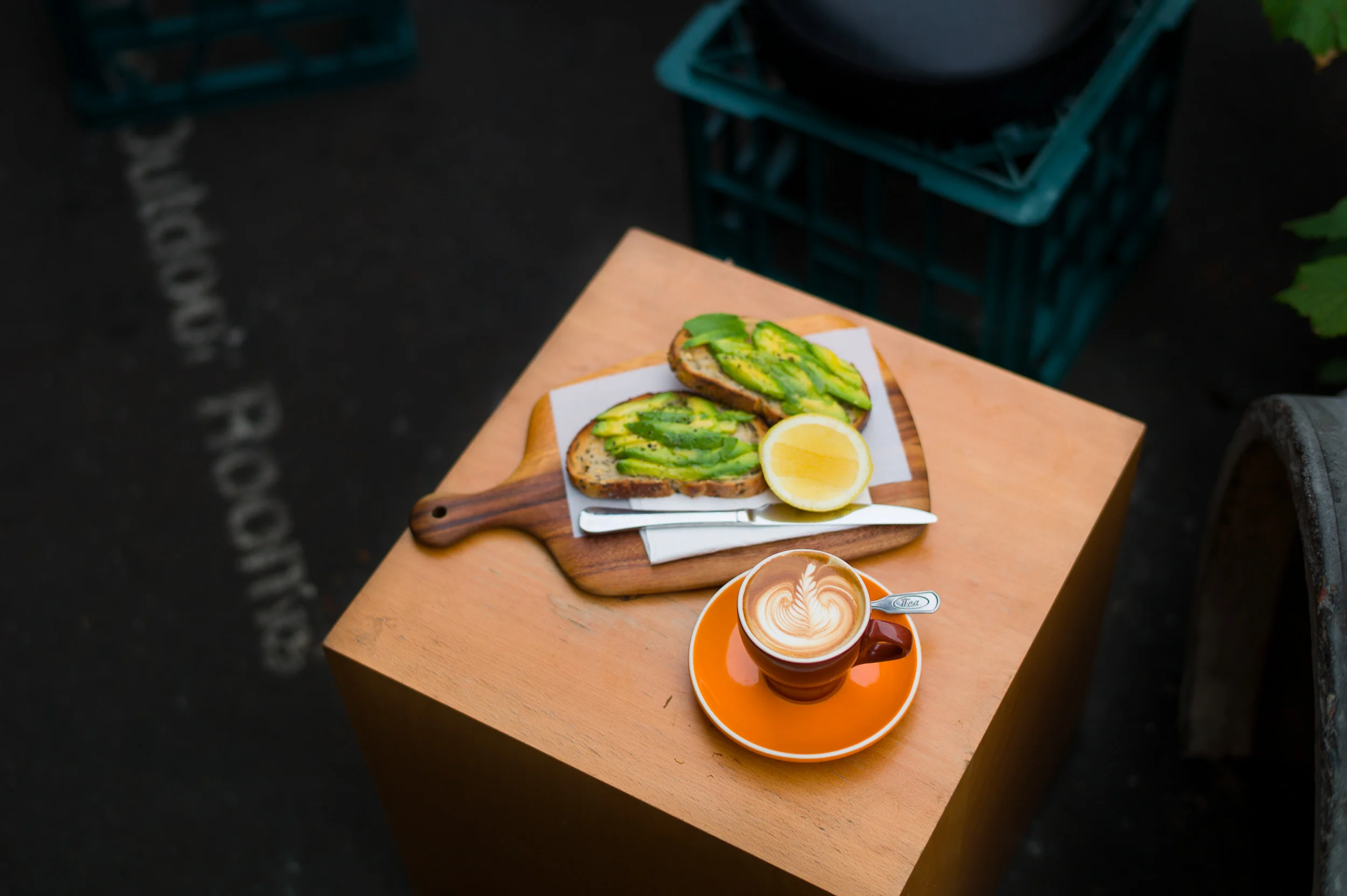 Avocado toast and a flat white