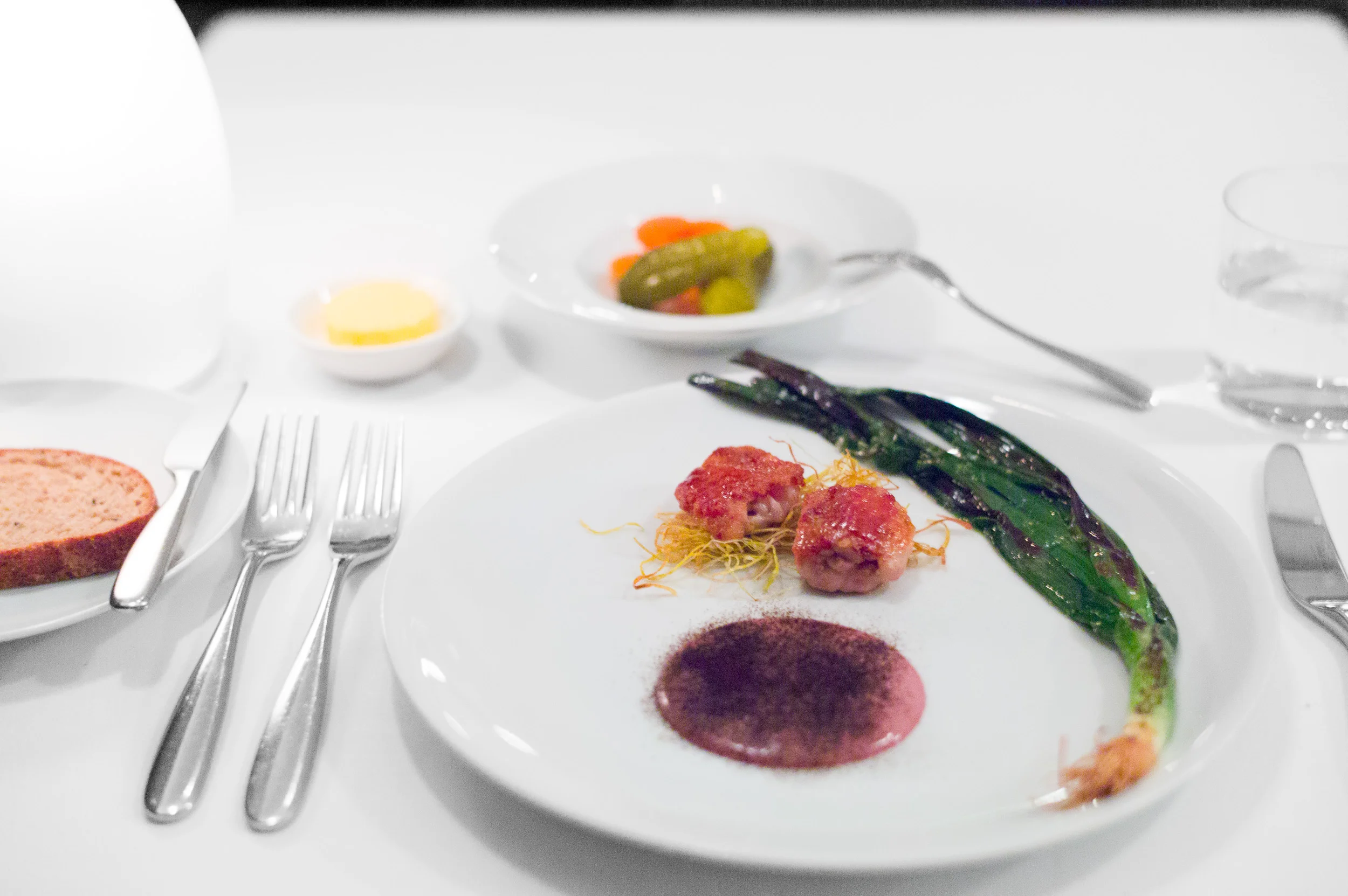 8th Course: Organic free-range chicken with leek and liver parfa