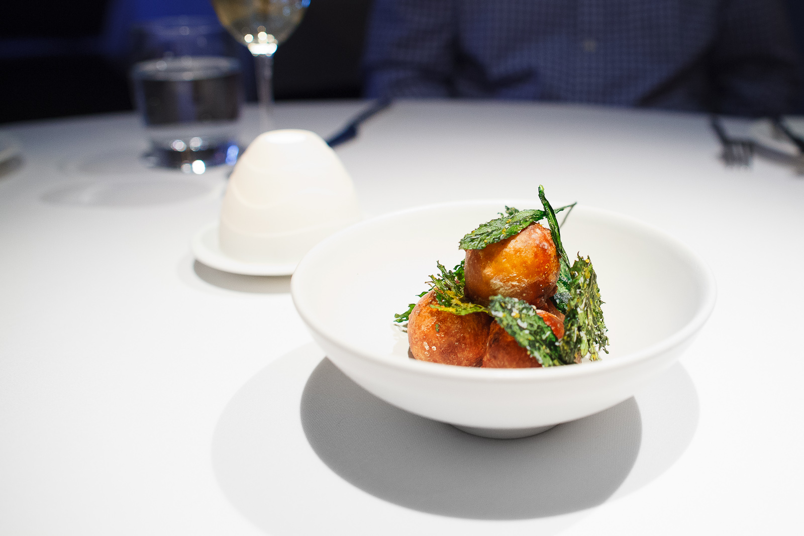 1st Course: Garden beignets, vinegar powder