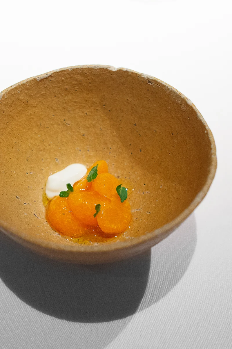 4th Course: Citrus and jasmine tea, yogurt