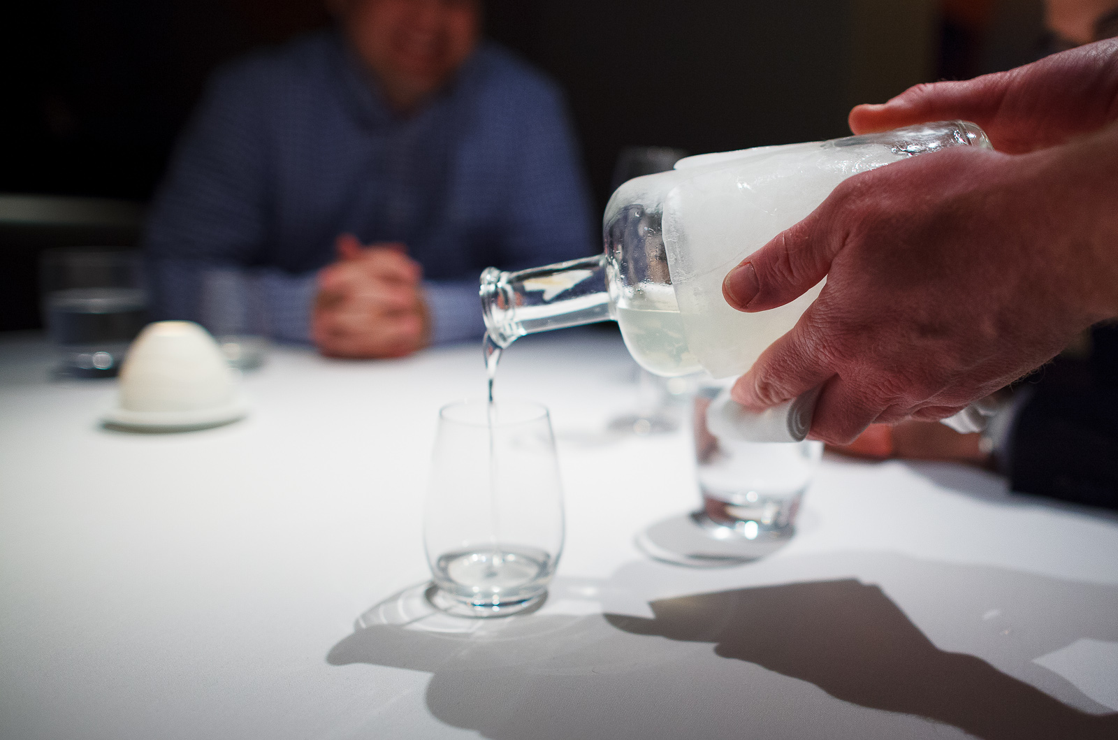 17th Course: Pine mushroom eau de vie, pouring