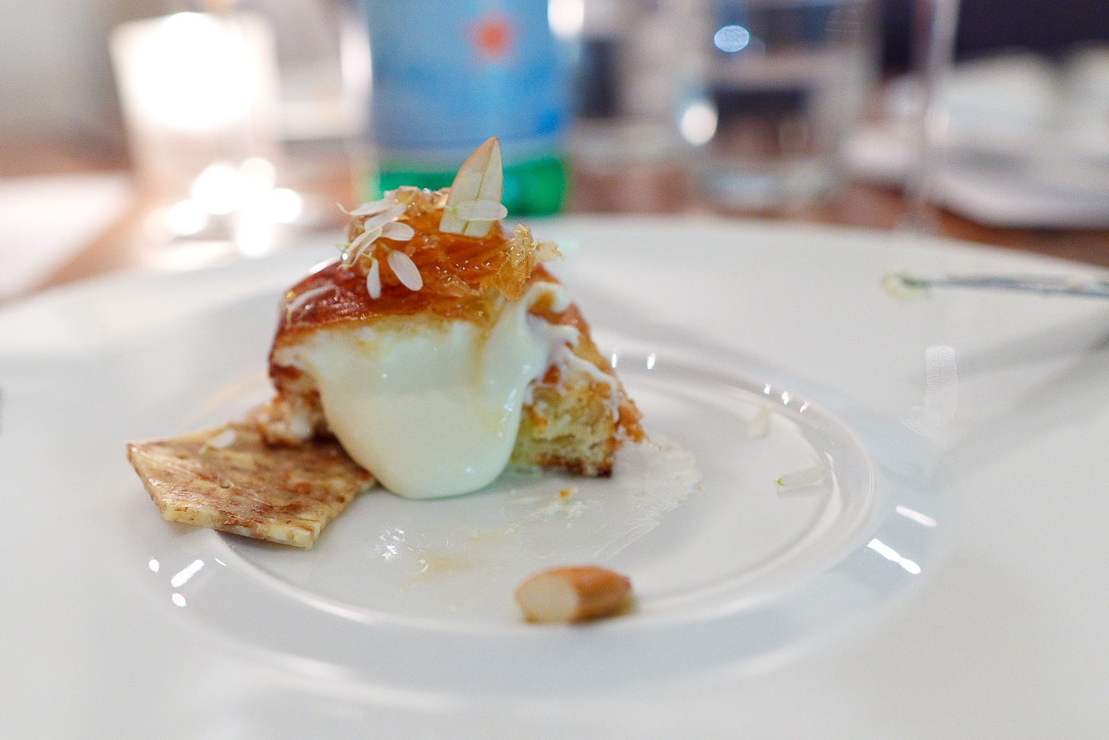 6th Course: Nuvola di percora - Warm nuvola di pecora piped into a freshly baked brioche with honeycomb