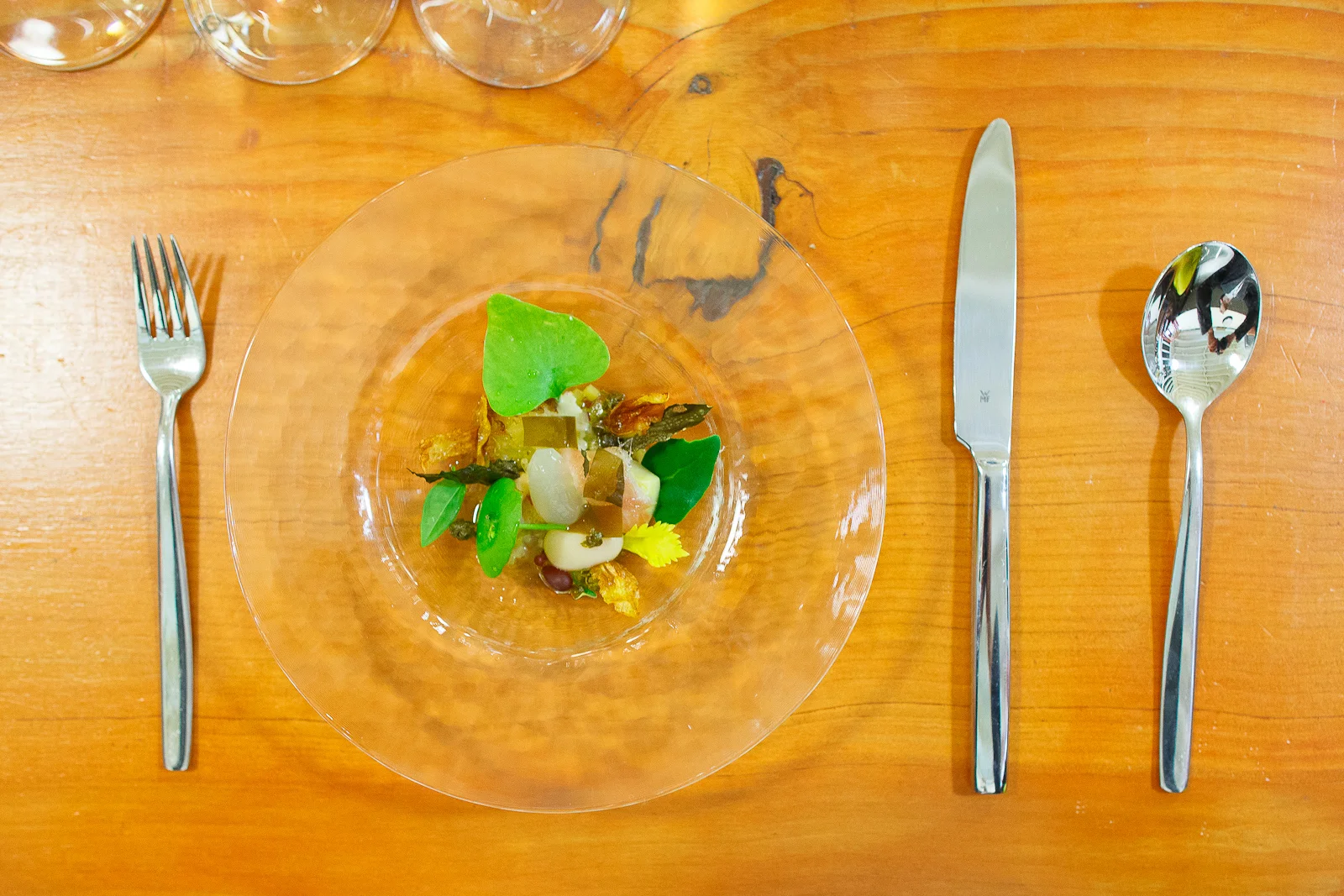 14th Course: Artichoke citrone, bluefin tuna anchoide, sea lettu