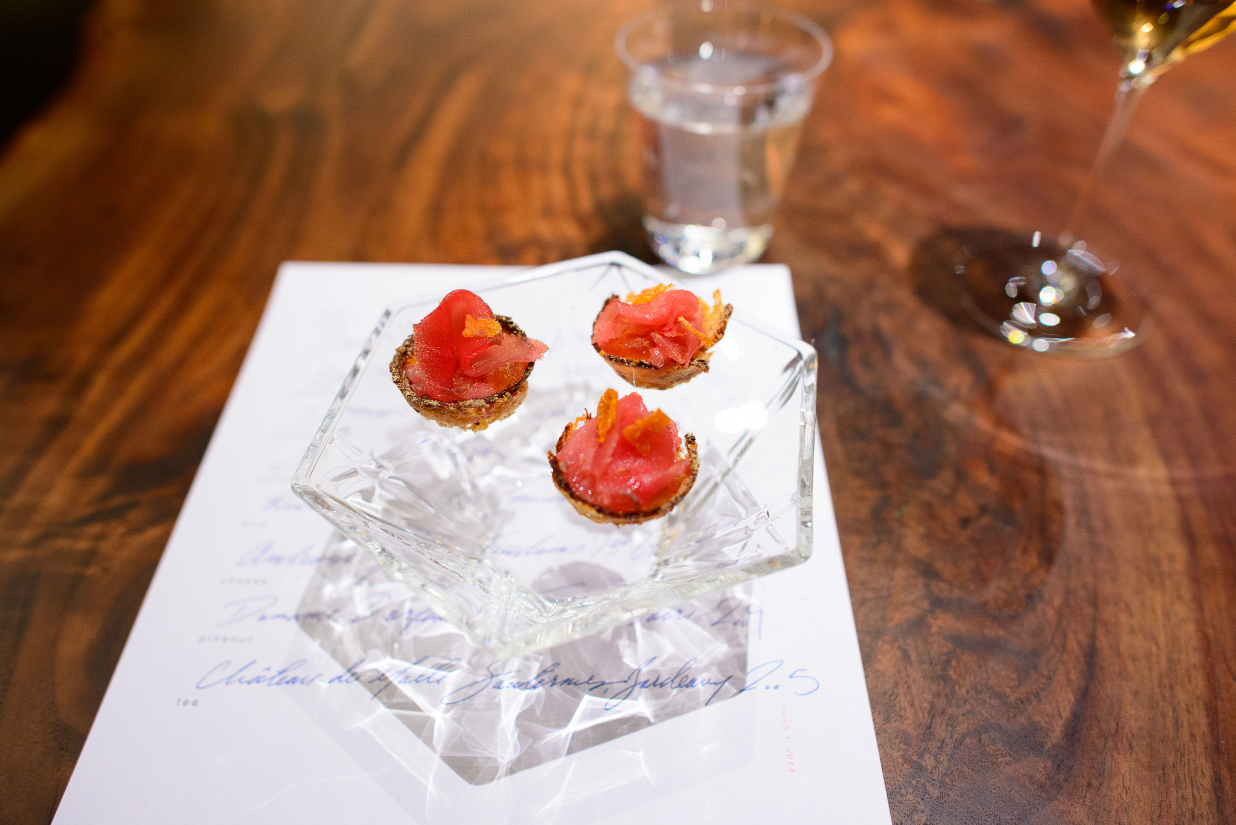 8th Course: Bluefin tuna torn with an abalone shell, mixed with