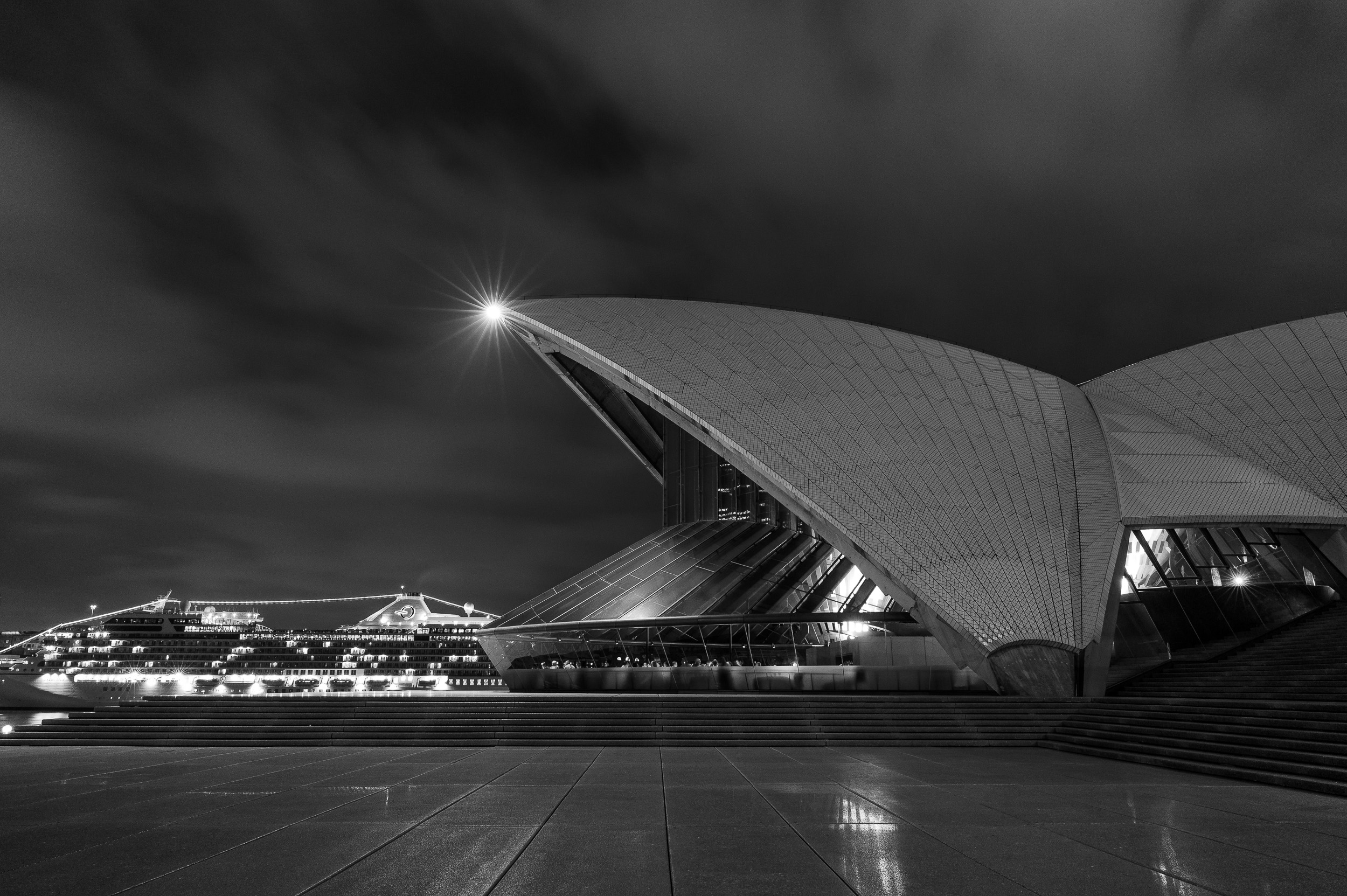 Sydney Opera House, Profile, Black and White, 2013