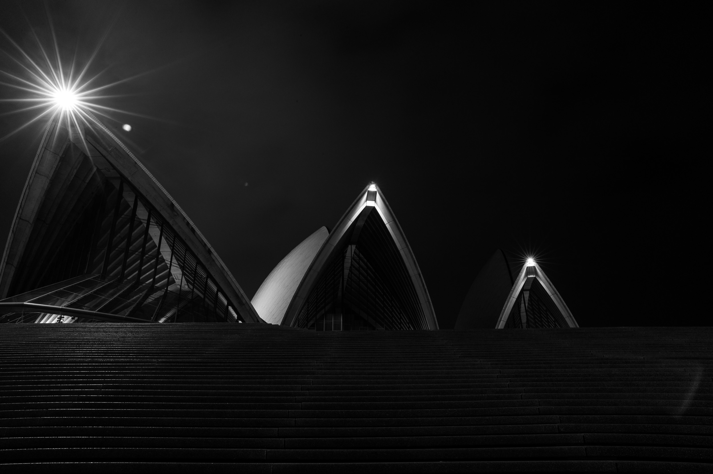 Sydney Opera House, Front, Black and White, 2013