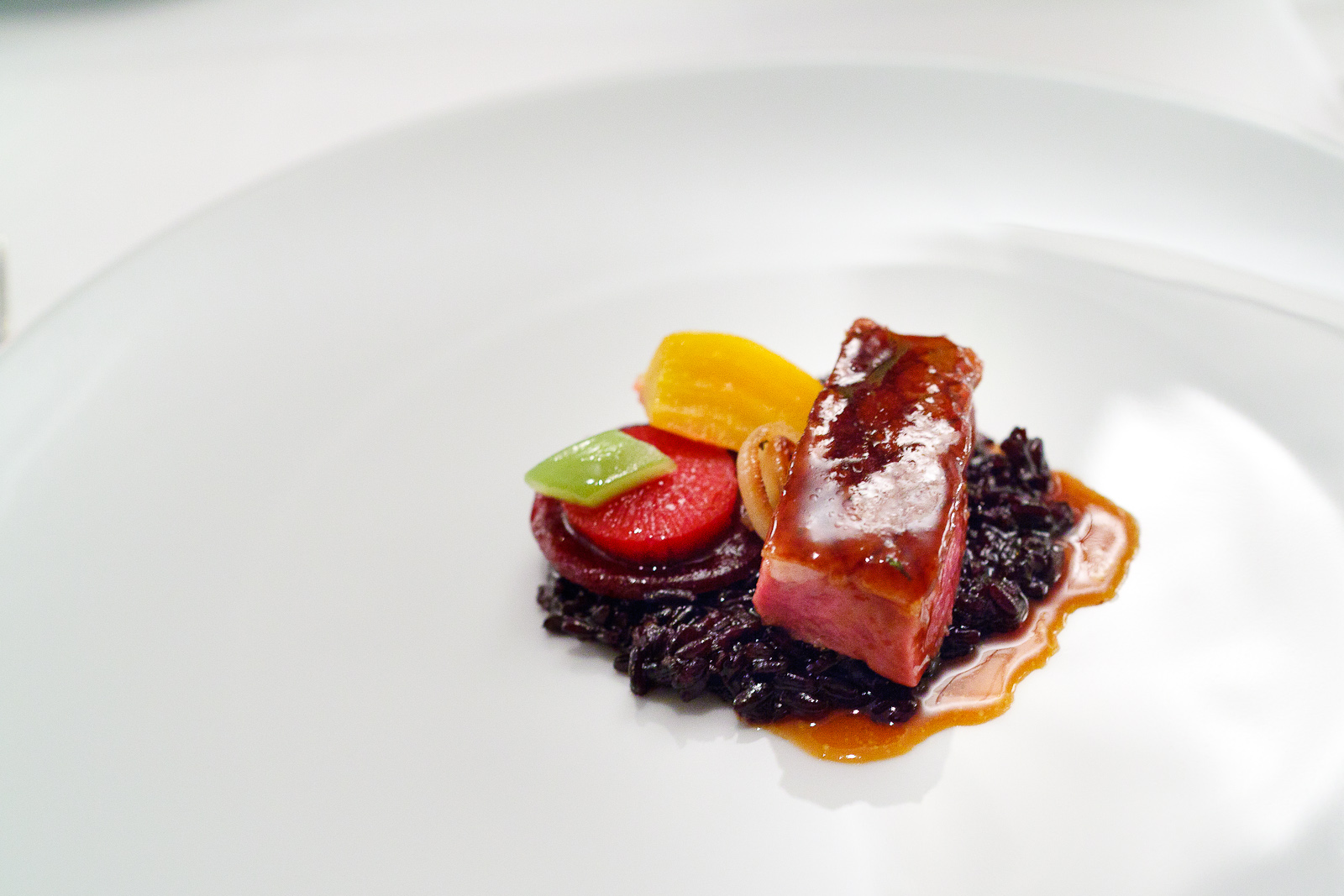 7th Course: Duck breast, Chinese rice, colorful beets