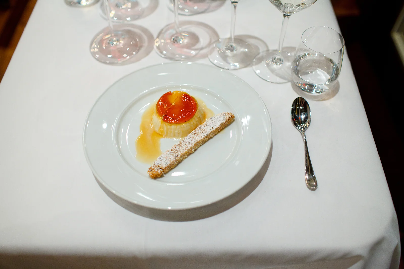 4th Course: "Panna Cotta" - Amaretto, Caramel, and Almond-Apricot Biscotto